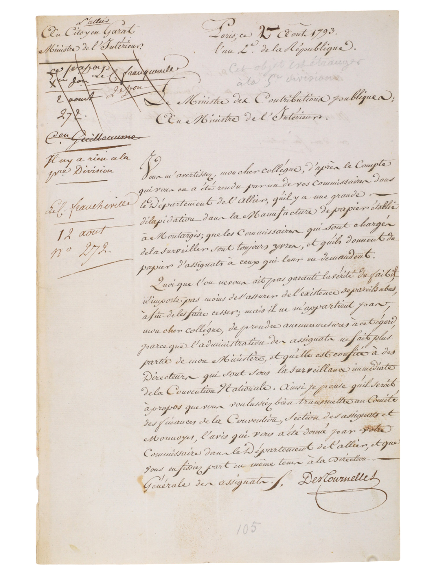 3 FRENCH MANUSCRIPTS, MARQUIS DE CAUMONT, PIERRE MONNIER, LOUIS DESTOURNELLE, 18TH CENTURY