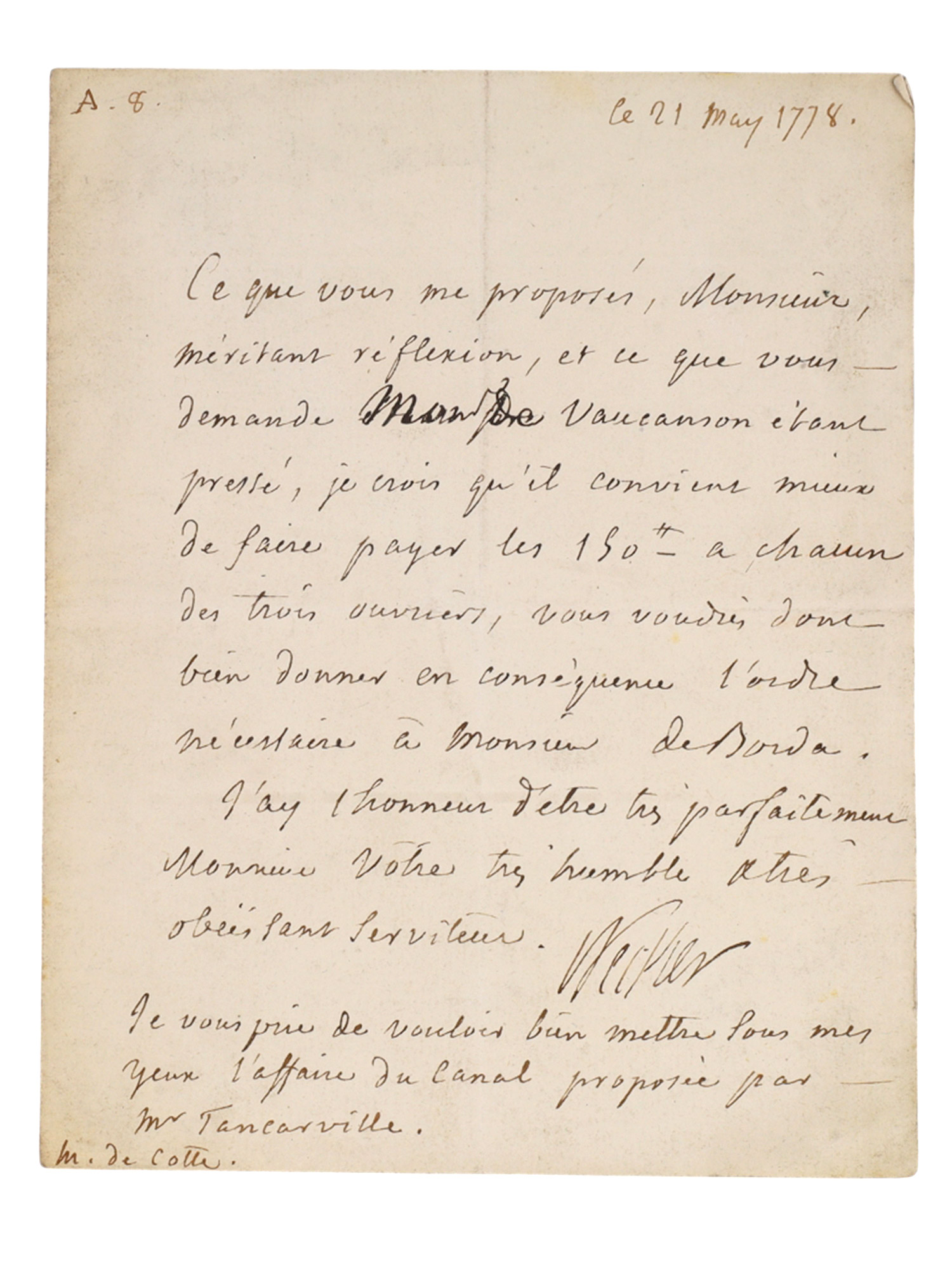 3 FRENCH MANUSCRIPTS, MARQUIS DE CAUMONT, PIERRE MONNIER, LOUIS DESTOURNELLE, 18TH CENTURY