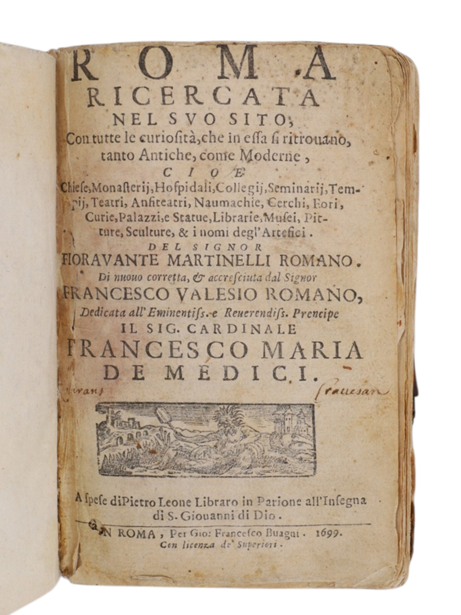1699 ROMA RICERCATA, FIORAVANTE MARTINELLI, ITALIAN TRAVELOGUE