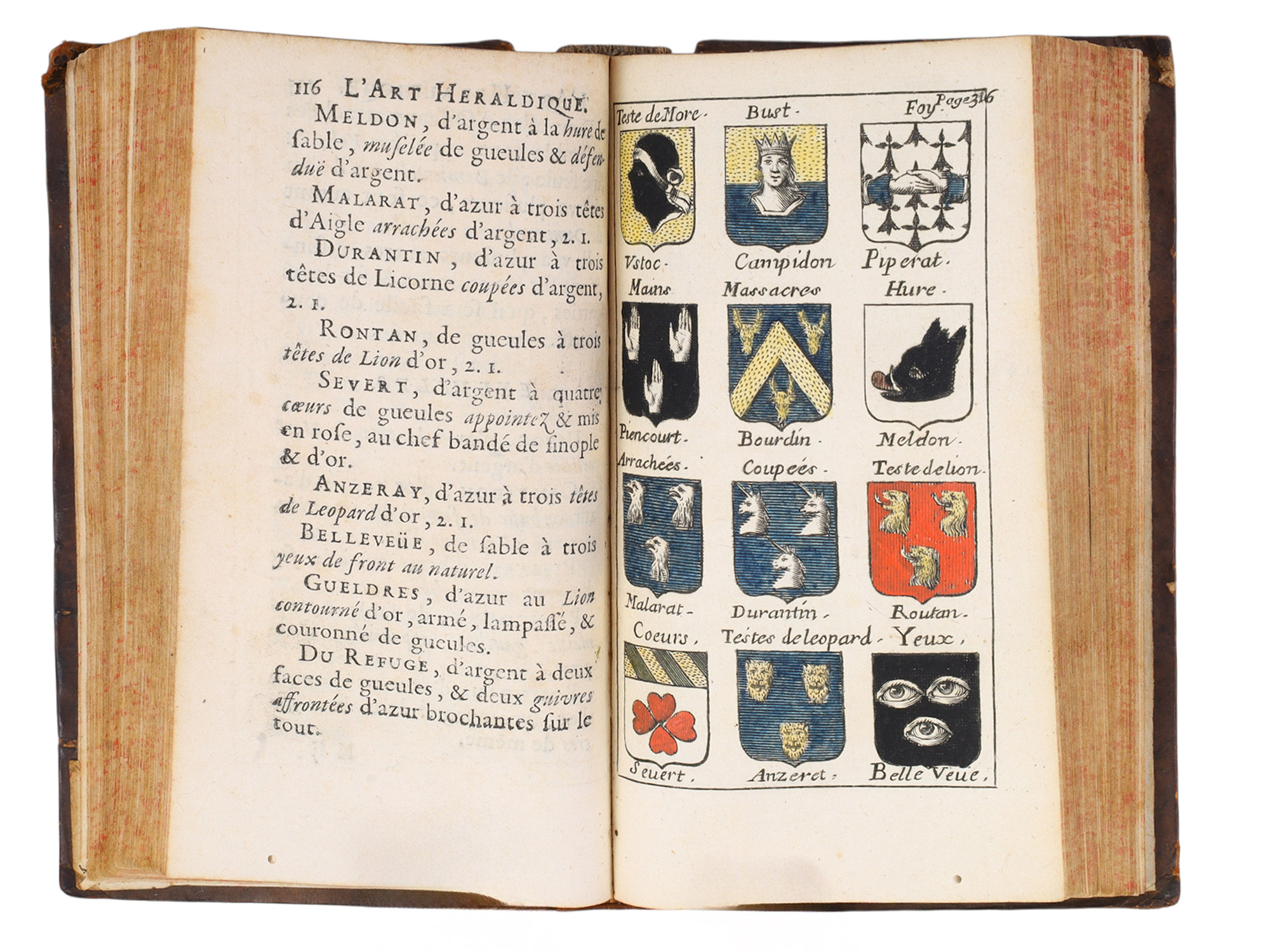 1695 L'ART HÉRALDIQUE, CONTENANT LA MANIÈRE D'APPRENDRE FACILEMENT LE BLASON, HAND-COLORED