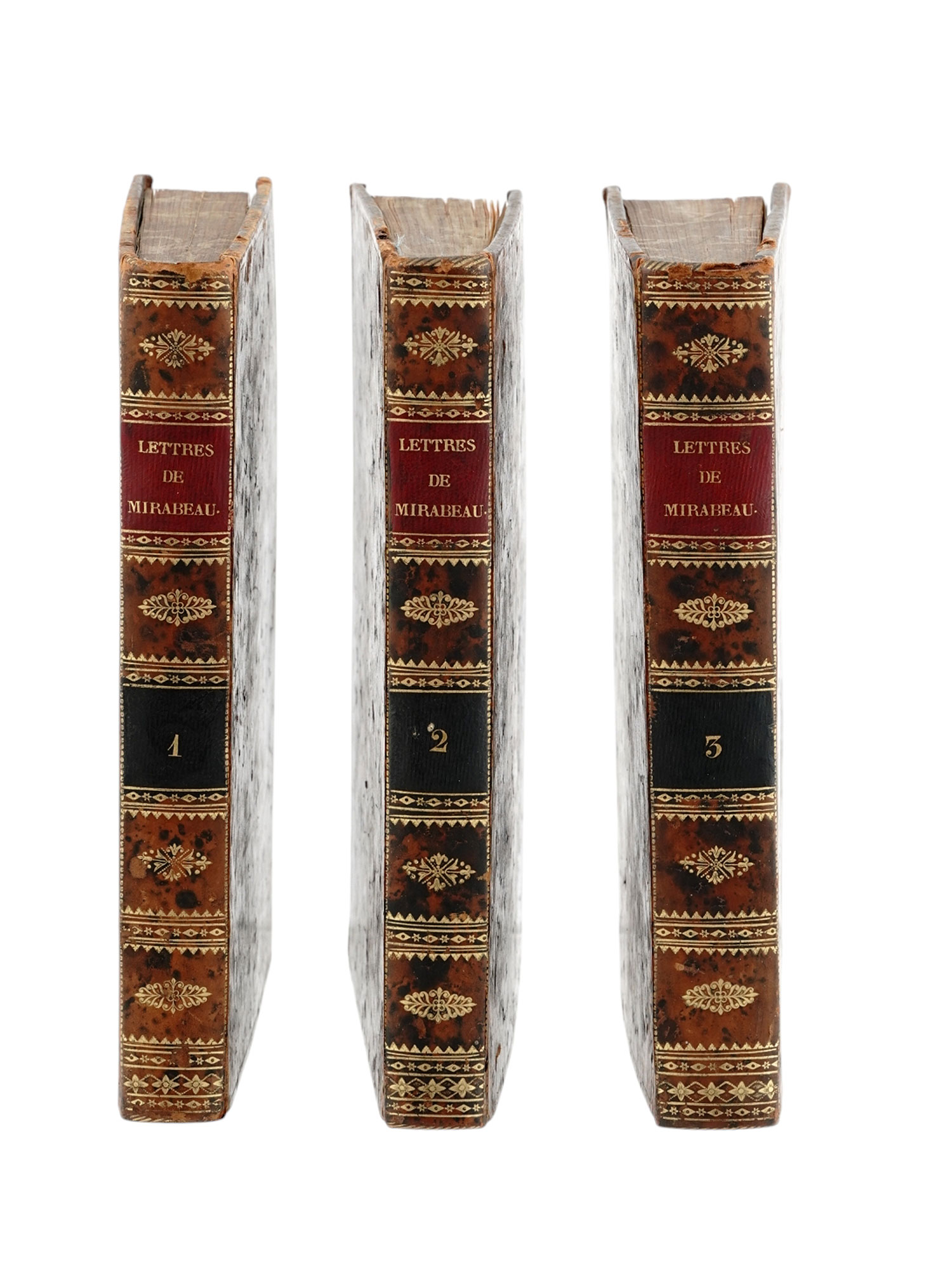 1792 LETTRES DE MIRABEAU 1ST EDITION, 3 VOLS., FRENCH REVOLUTION LEADER, EROTIC LOVE LETTERS