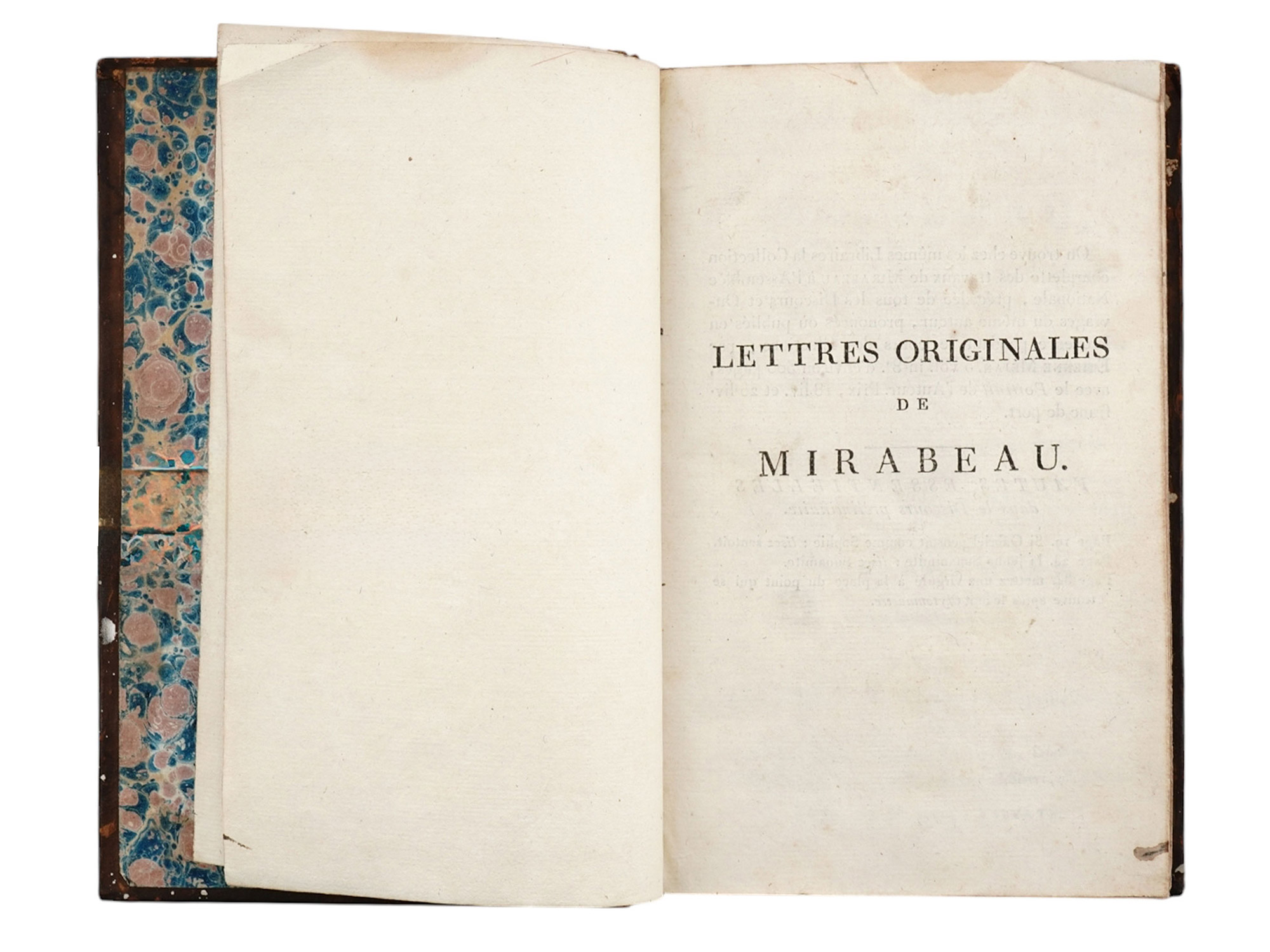 1792 LETTRES DE MIRABEAU 1ST EDITION, 3 VOLS., FRENCH REVOLUTION LEADER, EROTIC LOVE LETTERS