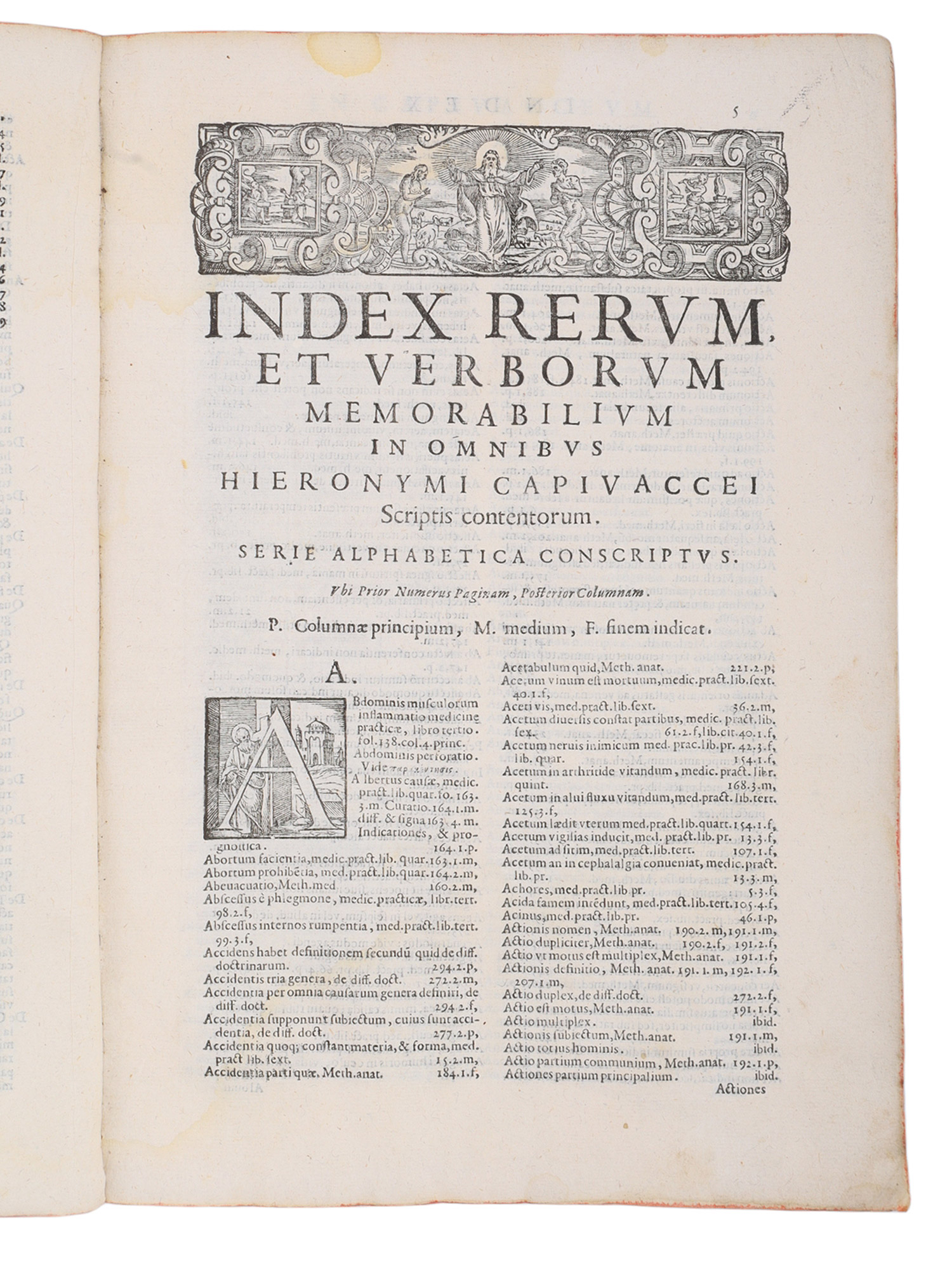 1597 GIROLAMO CAPIVACCIO, MEDICINA PRACTICA, SIVE METHODUS COGNOSCENDORUM