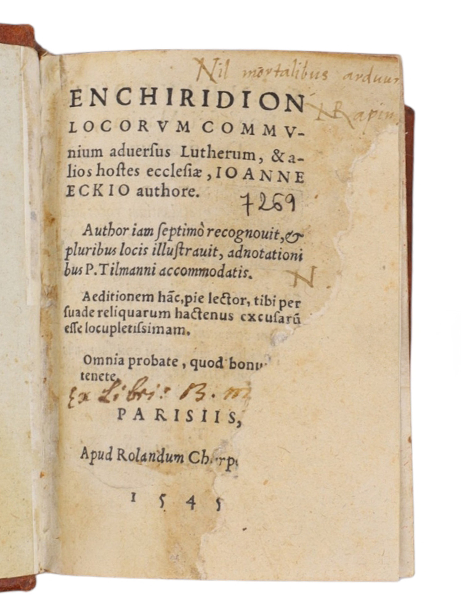 1545 JOHANN ECK, ENCHIRIDION LOCORUM COMMUNIUM ADVERSUS LUTHERUM, COUNTER-REFORMATION