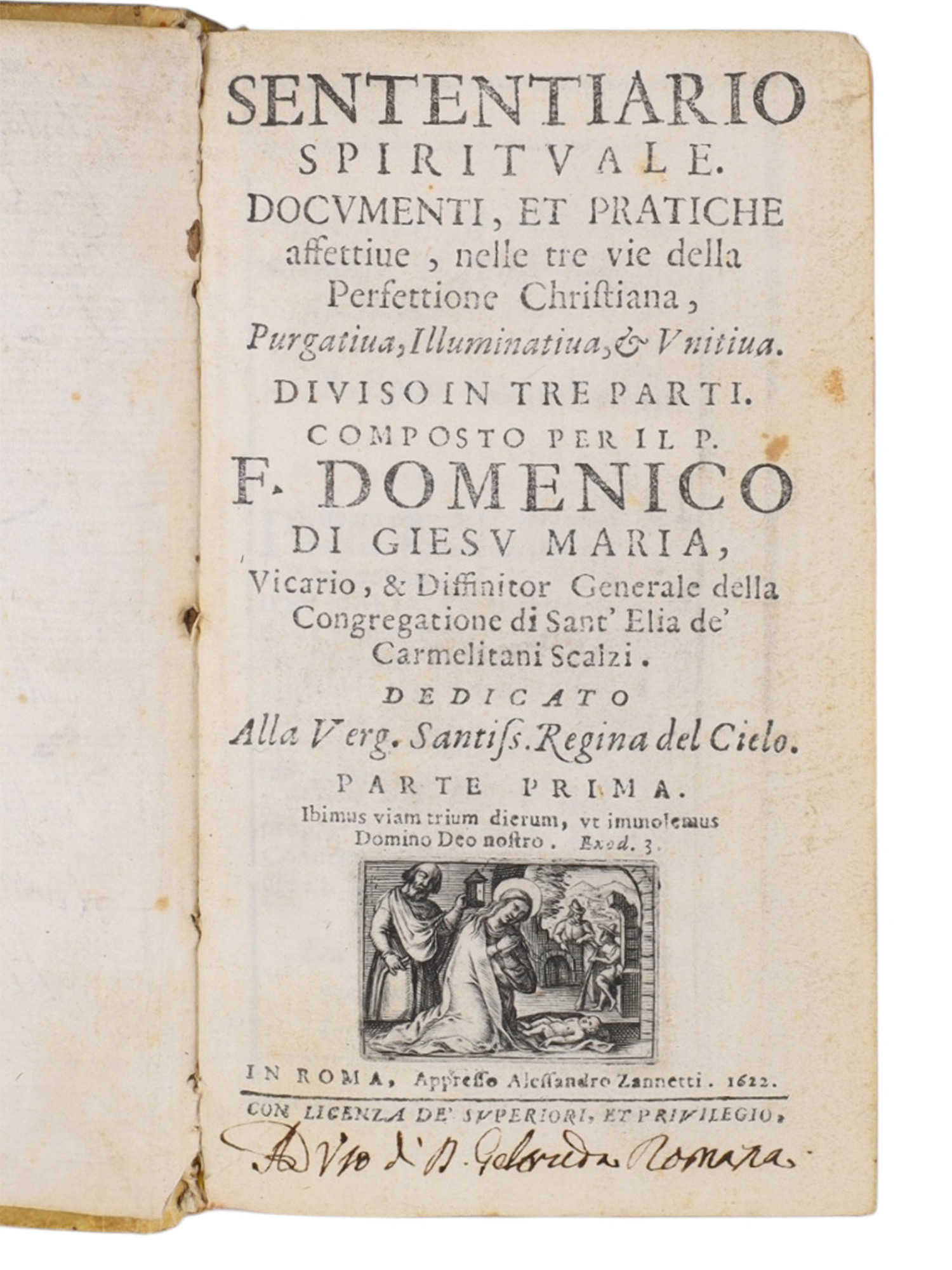 1622 DOMENICO DI GIESU MARIS 'SENTENTIARIO SPIRITVALE', CATHOLIC