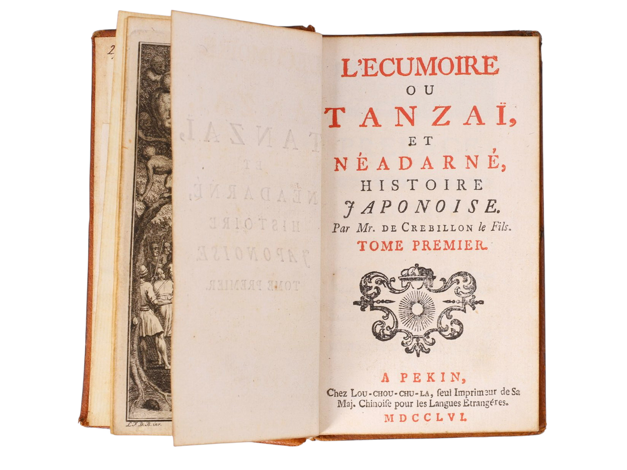 1756 TANZAÏ ET NÉADARNÉ, HISTOIRE JAPONOISE, CLAUDE DE CRÉBILLON, EROTIC SATIRE, 2 VOLS