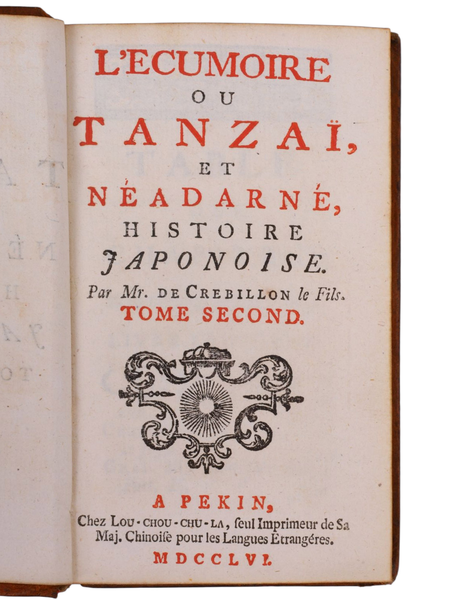 1756 TANZAÏ ET NÉADARNÉ, HISTOIRE JAPONOISE, CLAUDE DE CRÉBILLON, EROTIC SATIRE, 2 VOLS