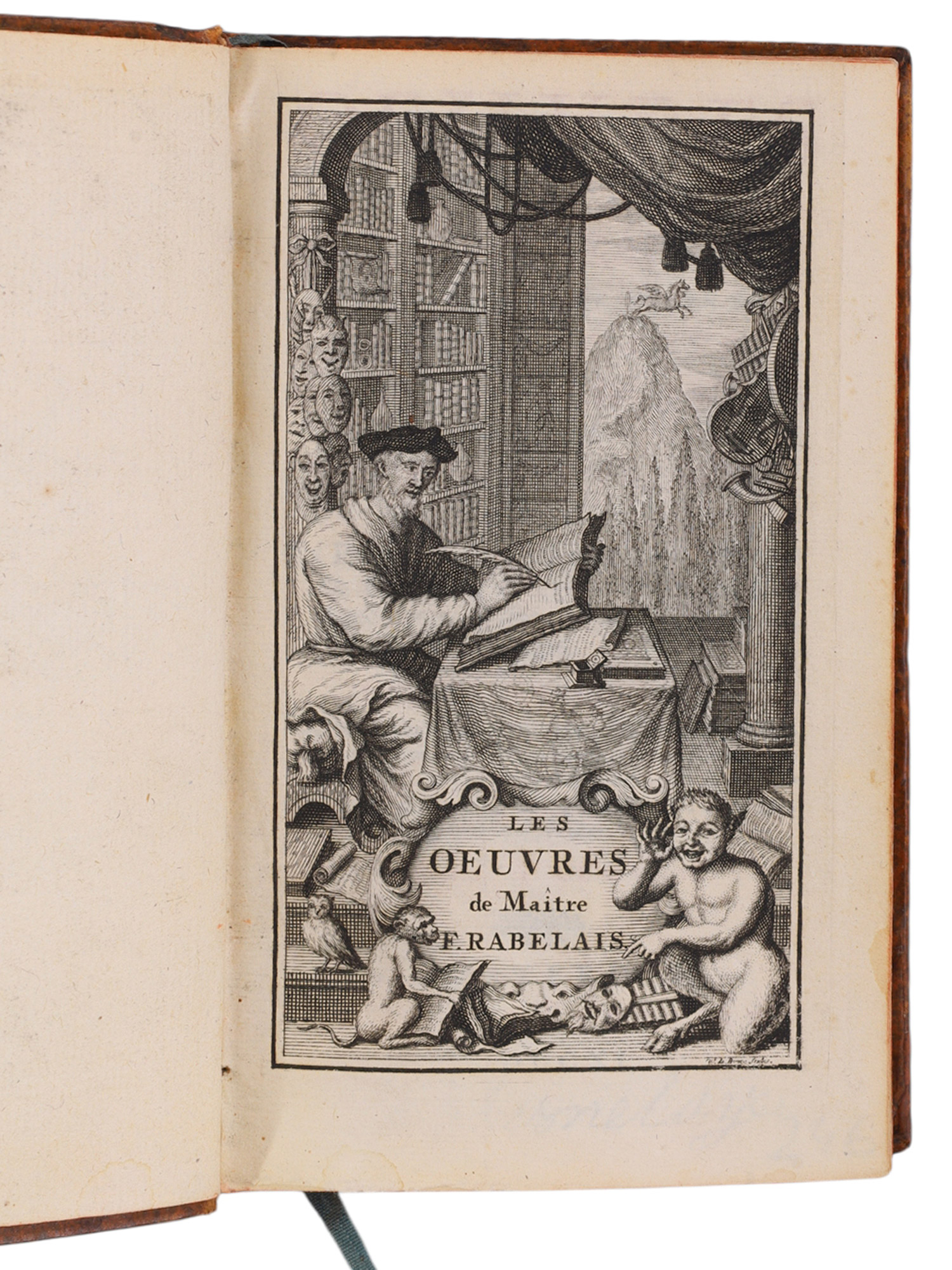 1711 LES OEUVRES DE MAITRE FRANCOIS RABELAIS, LE DUCHAT AND LA MONNOYE, 5 VOLS