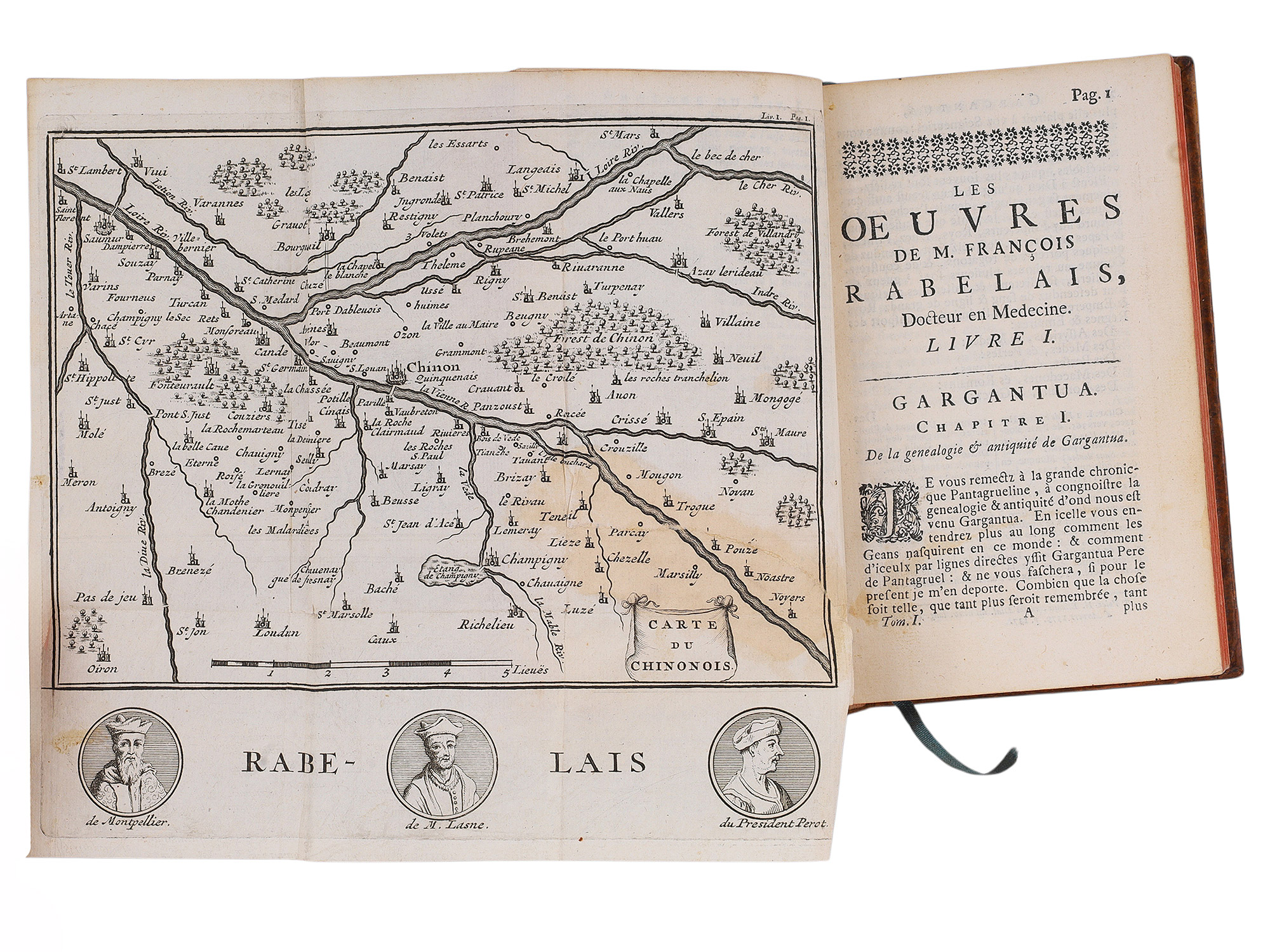 1711 LES OEUVRES DE MAITRE FRANCOIS RABELAIS, LE DUCHAT AND LA MONNOYE, 5 VOLS