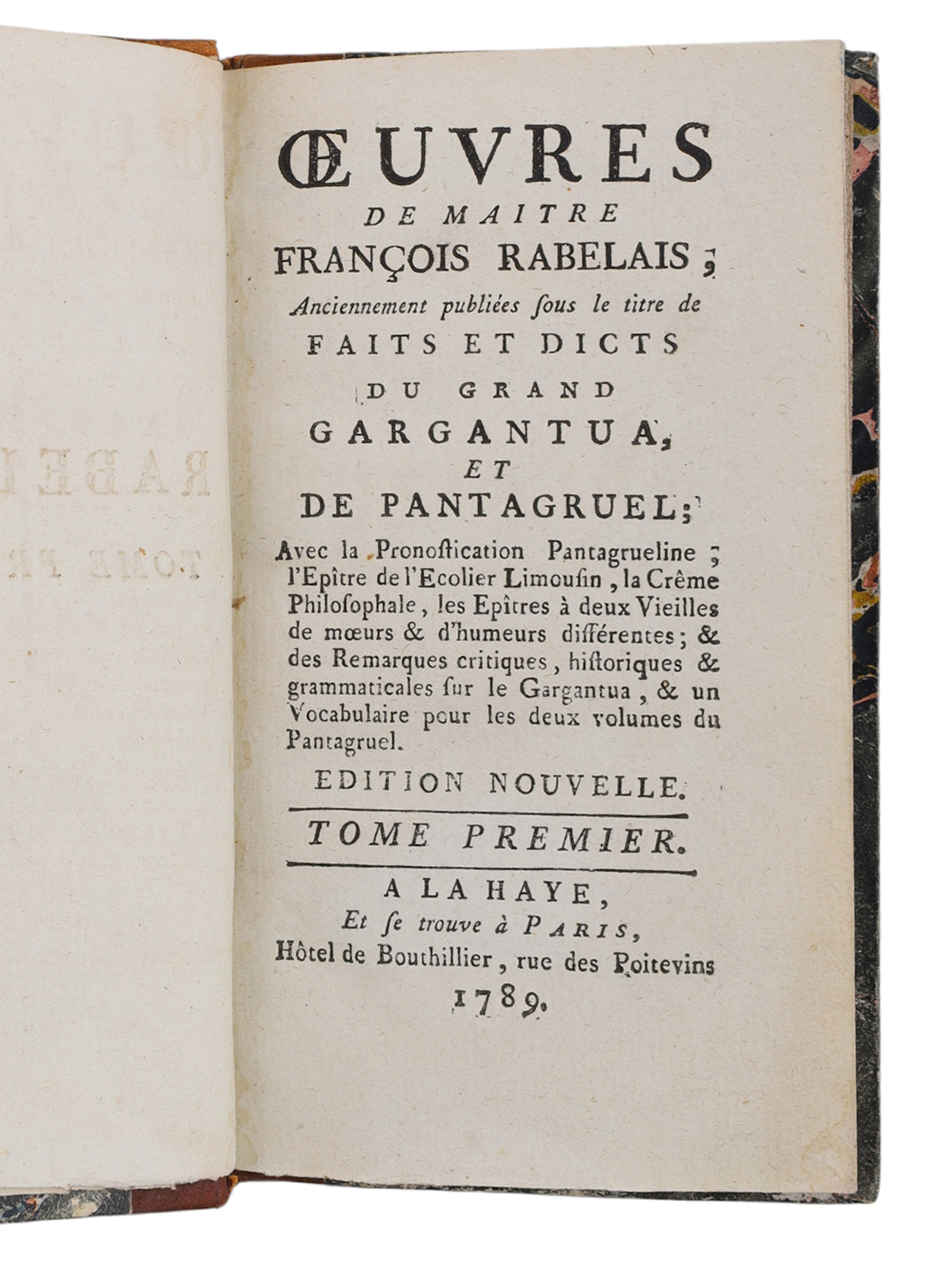 1789 LES OEUVRES DE MAITRE FRANCOIS RABELAIS, GARGANTUA AND PANTAGRUEL