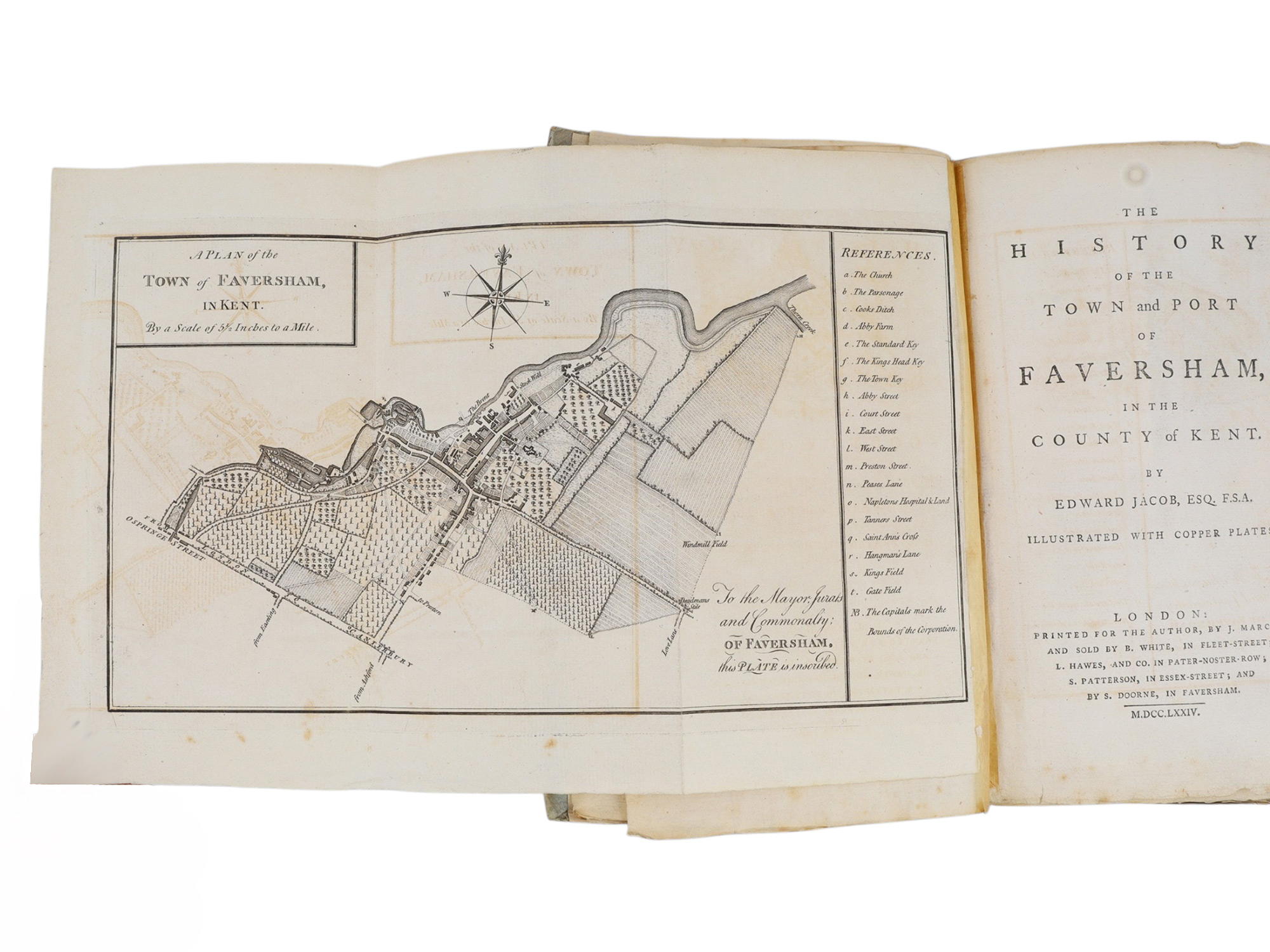 1774 HISTORY OF THE TOWN AND PORT OF FAVERSHAM IN THE COUNTY OF KENT, FIRST EDITION