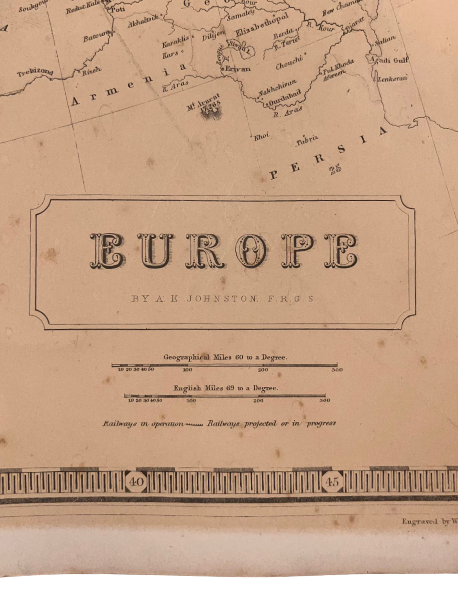 C. 1877 MAP, EUROPE, ALEXANDER KEITH JOHNSTON, NATIONAL ATLAS
