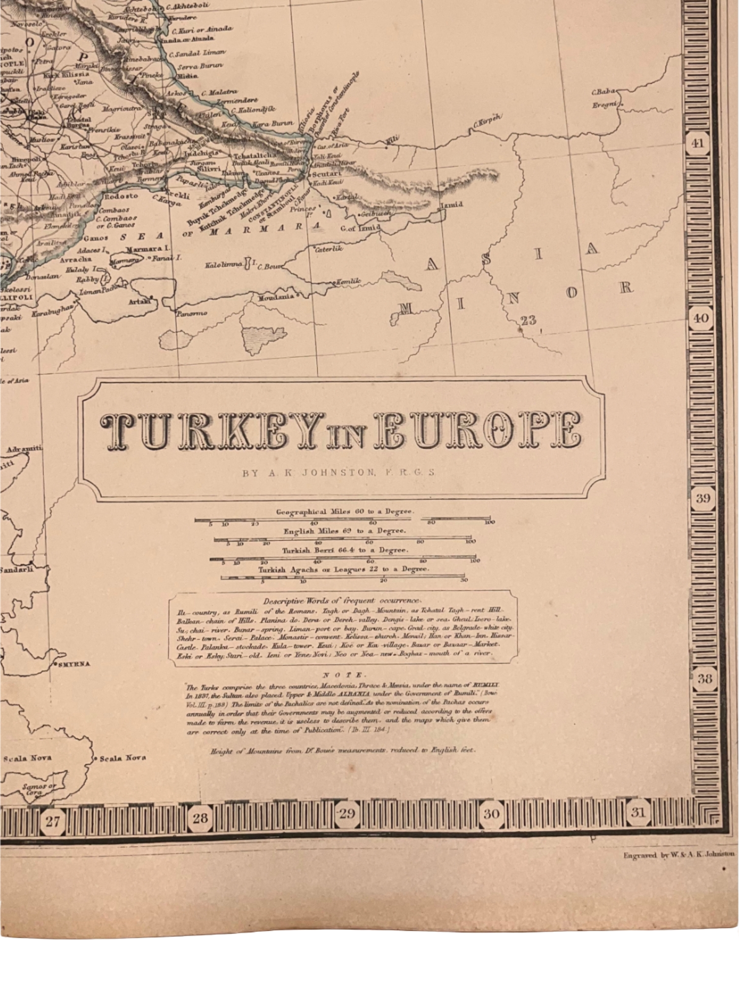 C. 1843 MAP, TURKEY IN EUROPE, ALEXANDER KEITH JOHNSTON, NATIONAL ATLAS