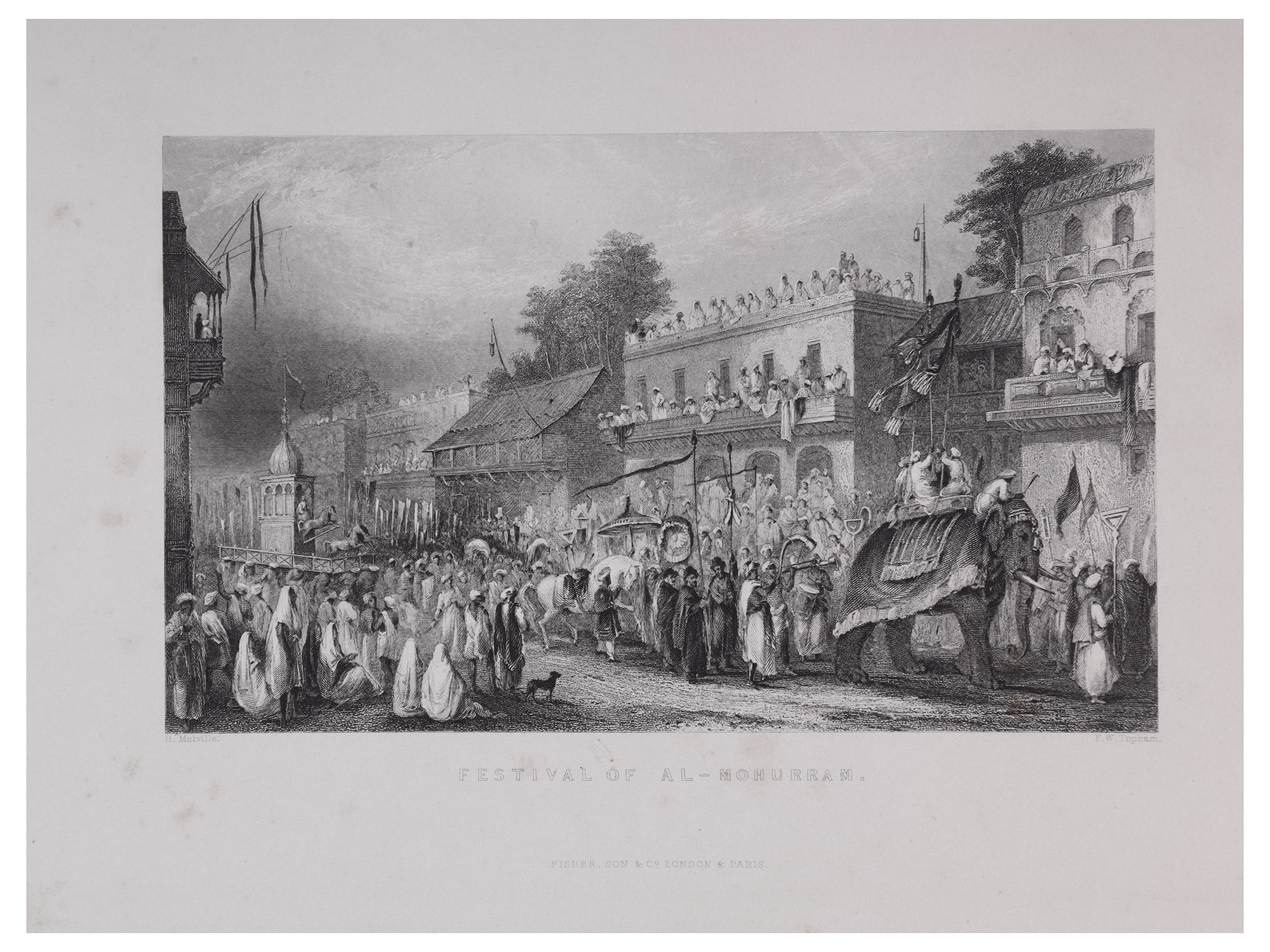 A LOT OF 5 INDIAN CULTURAL PRINTS, CHARAK PUJA FESTIVAL FOR MARIAMMAN, FESTIVAL OF AL-MUHURRAM, SUTTEE AT THE GANGES, 19TH CENTURY