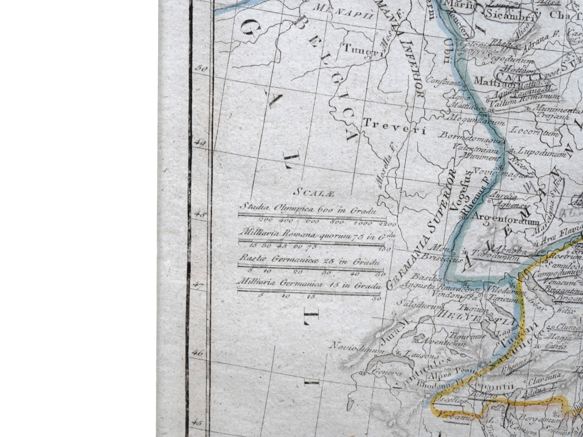 AN 1809 MAP OF GERMANIA MAGNA AS IT EXISTED IN THE ROMAN WORLD, VIENNA, AUSTRIA, FRAMED