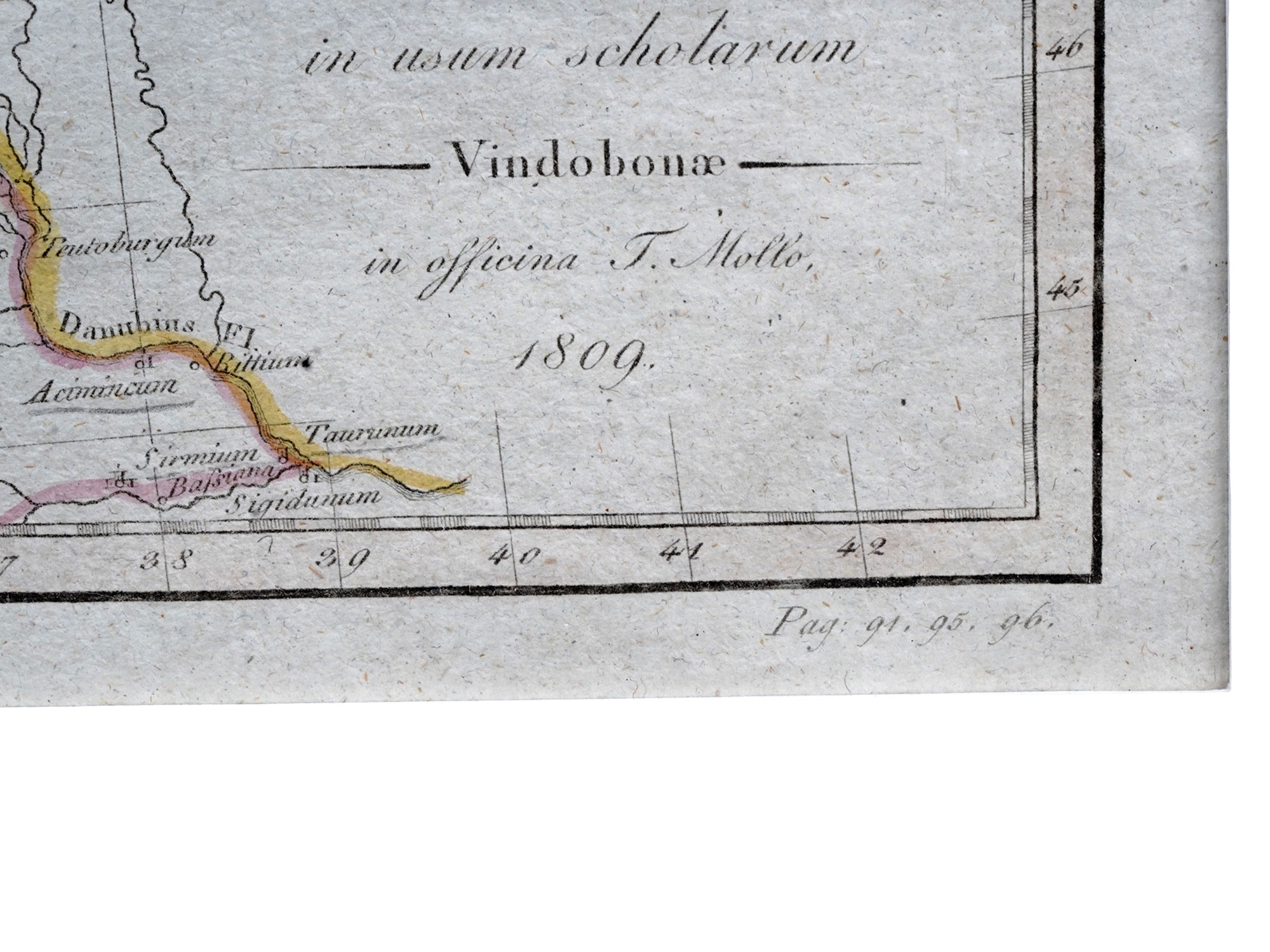 AN 1809 MAP OF GERMANIA MAGNA AS IT EXISTED IN THE ROMAN WORLD, VIENNA, AUSTRIA, FRAMED