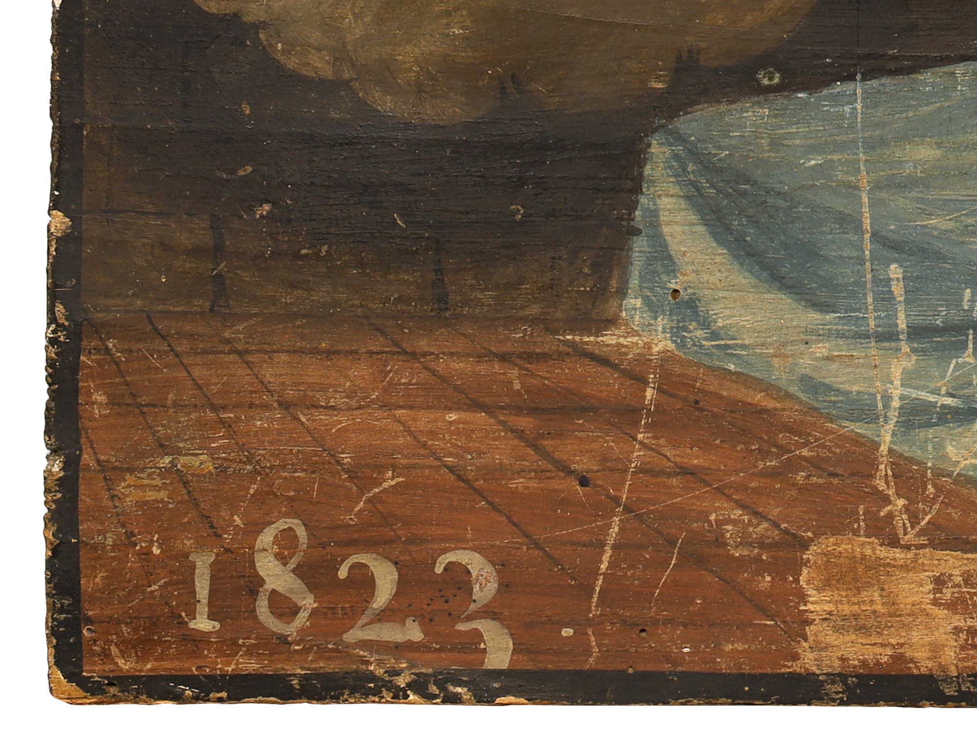 AN ITALIAN EX VOTO PAINTING WITH THE VIRGIN MARY, 1823, CATHOLIC