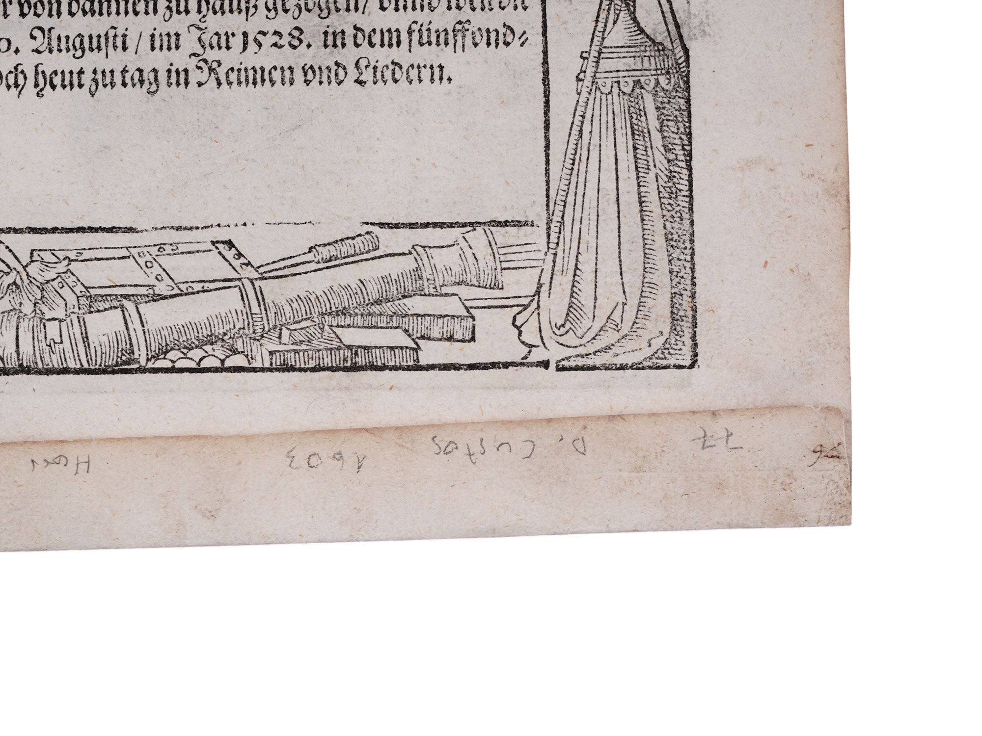 1603 HAND-COLORED ENGRAVING, GEORG VON FRUNDSBERG, ARMAMENTARIUM HEROICUM