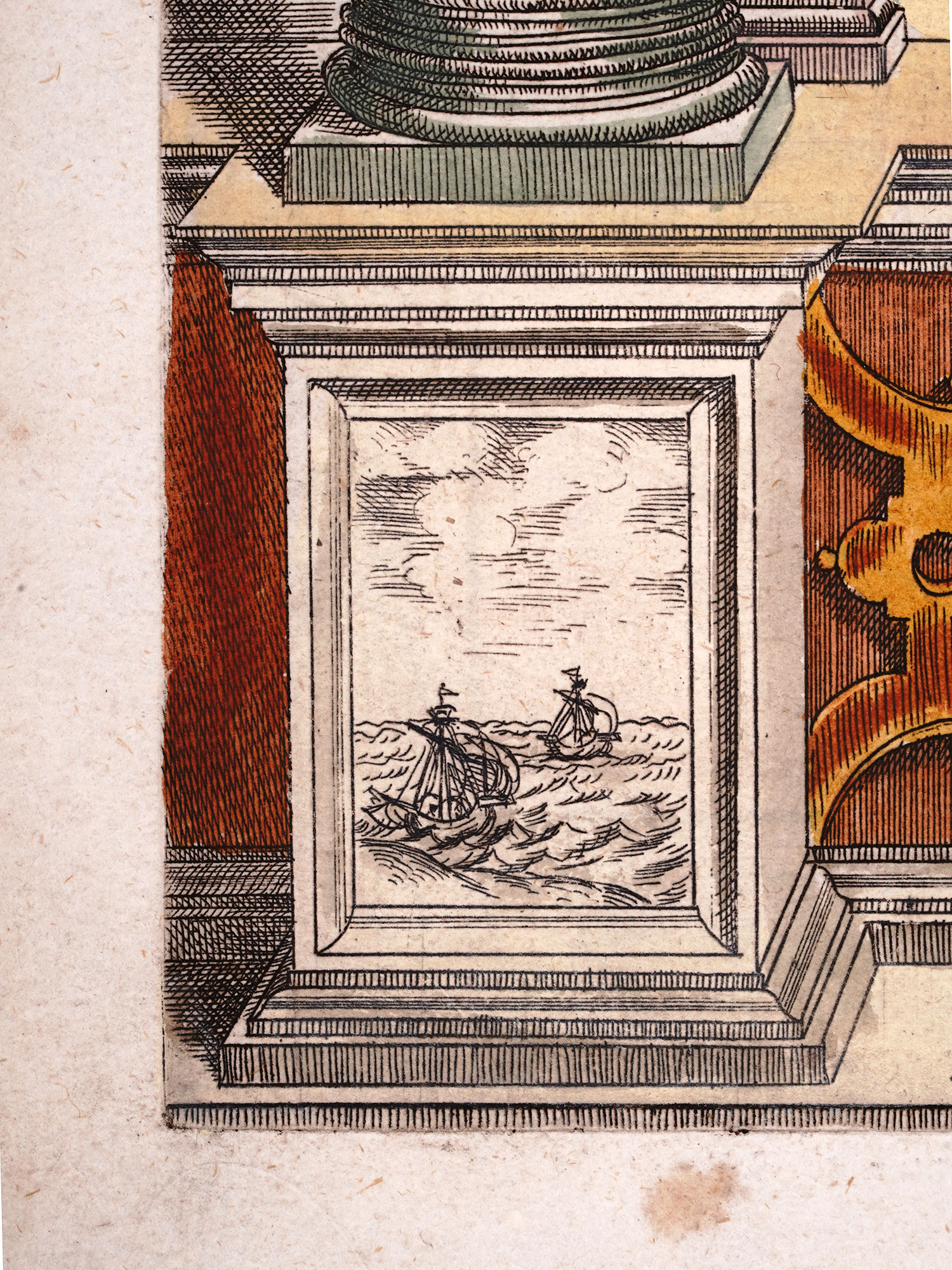 1603 HAND-COLORED ENGRAVING, ROBERTO SANSEVERINO D'ARAGONA, COUNT OF CAIAZZO, ARMAMENTARIUM HEROICUM