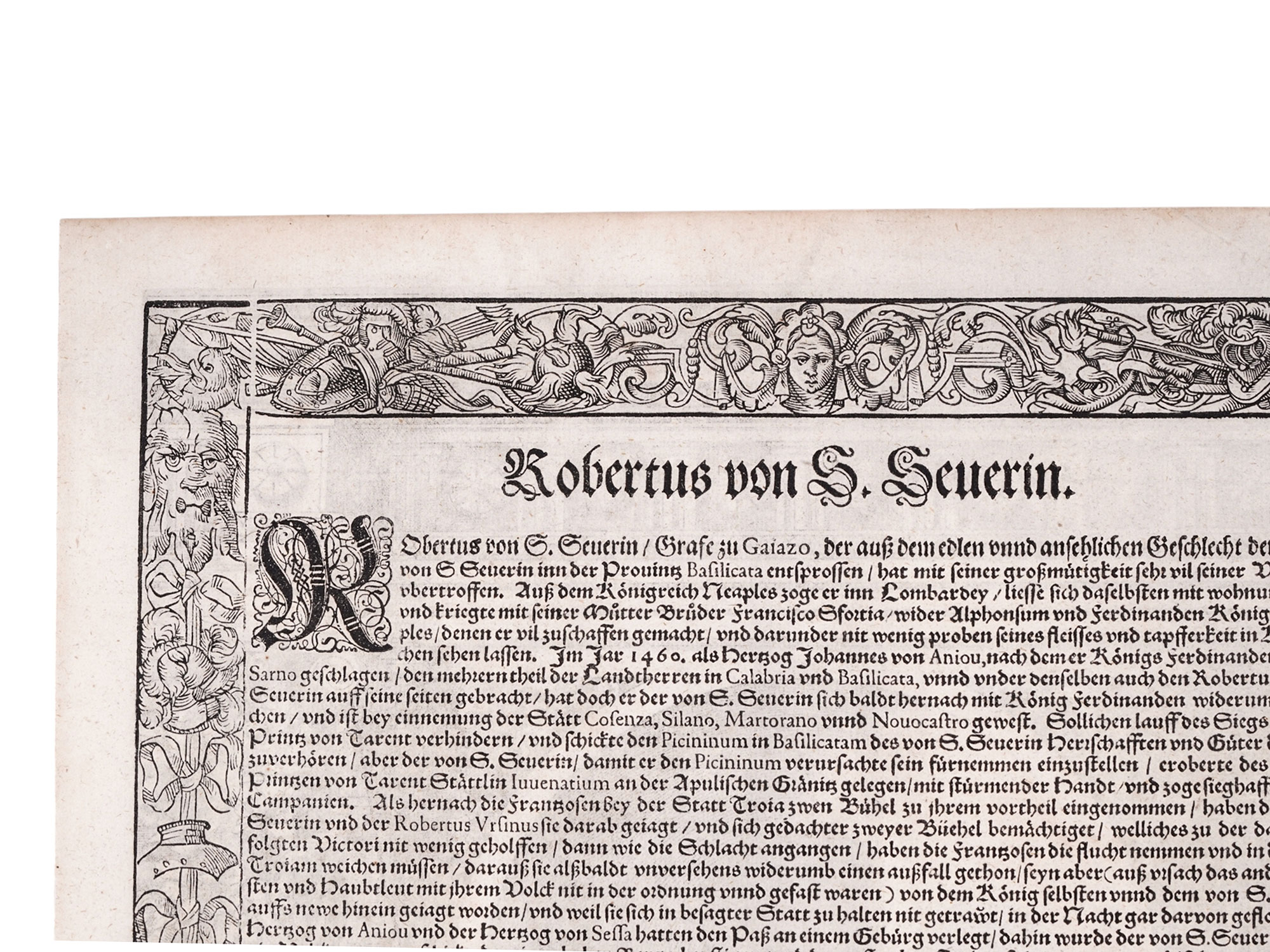 1603 HAND-COLORED ENGRAVING, ROBERTO SANSEVERINO D'ARAGONA, COUNT OF CAIAZZO, ARMAMENTARIUM HEROICUM