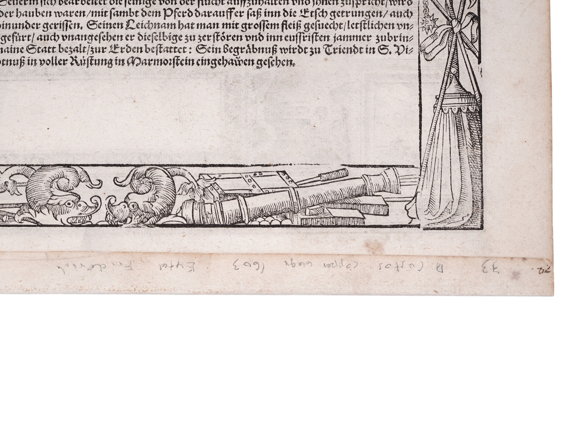 1603 HAND-COLORED ENGRAVING, ROBERTO SANSEVERINO D'ARAGONA, COUNT OF CAIAZZO, ARMAMENTARIUM HEROICUM