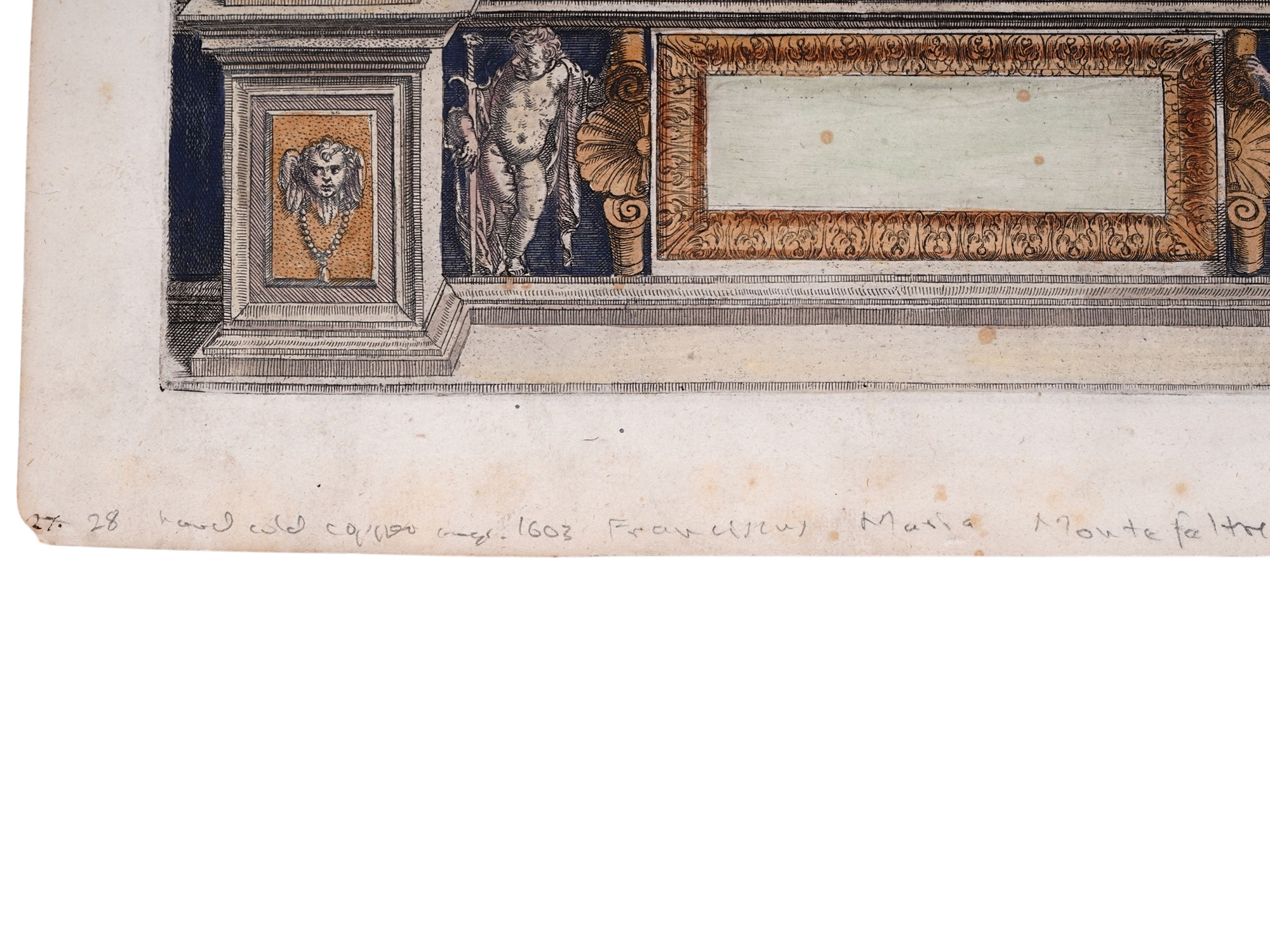1603 HAND-COLORED ENGRAVING, MATTHÄUS LANG, PRINCE-ARCHBISHOP OF SALZBURG, ARMAMENTARIUM HEROICUM