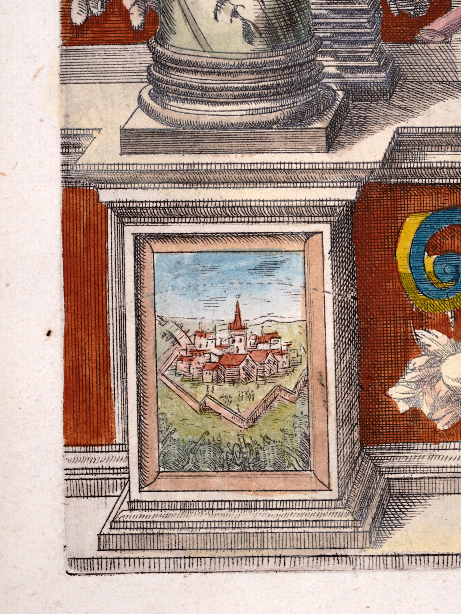 1603 HAND-COLORED ENGRAVING, CARL VON OESTERREICH, ARMAMENTARIUM HEROICUM