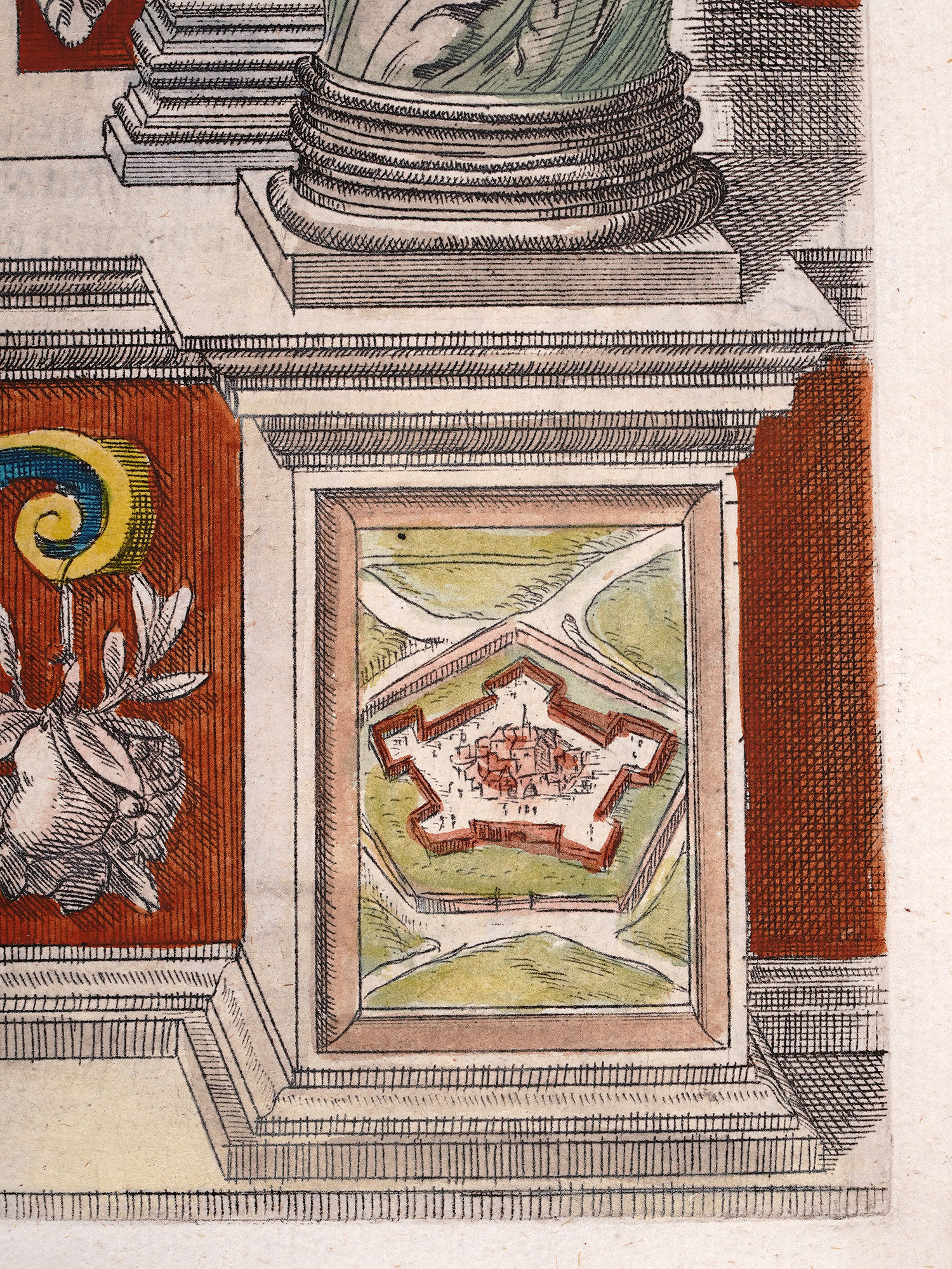 1603 HAND-COLORED ENGRAVING, CARL VON OESTERREICH, ARMAMENTARIUM HEROICUM