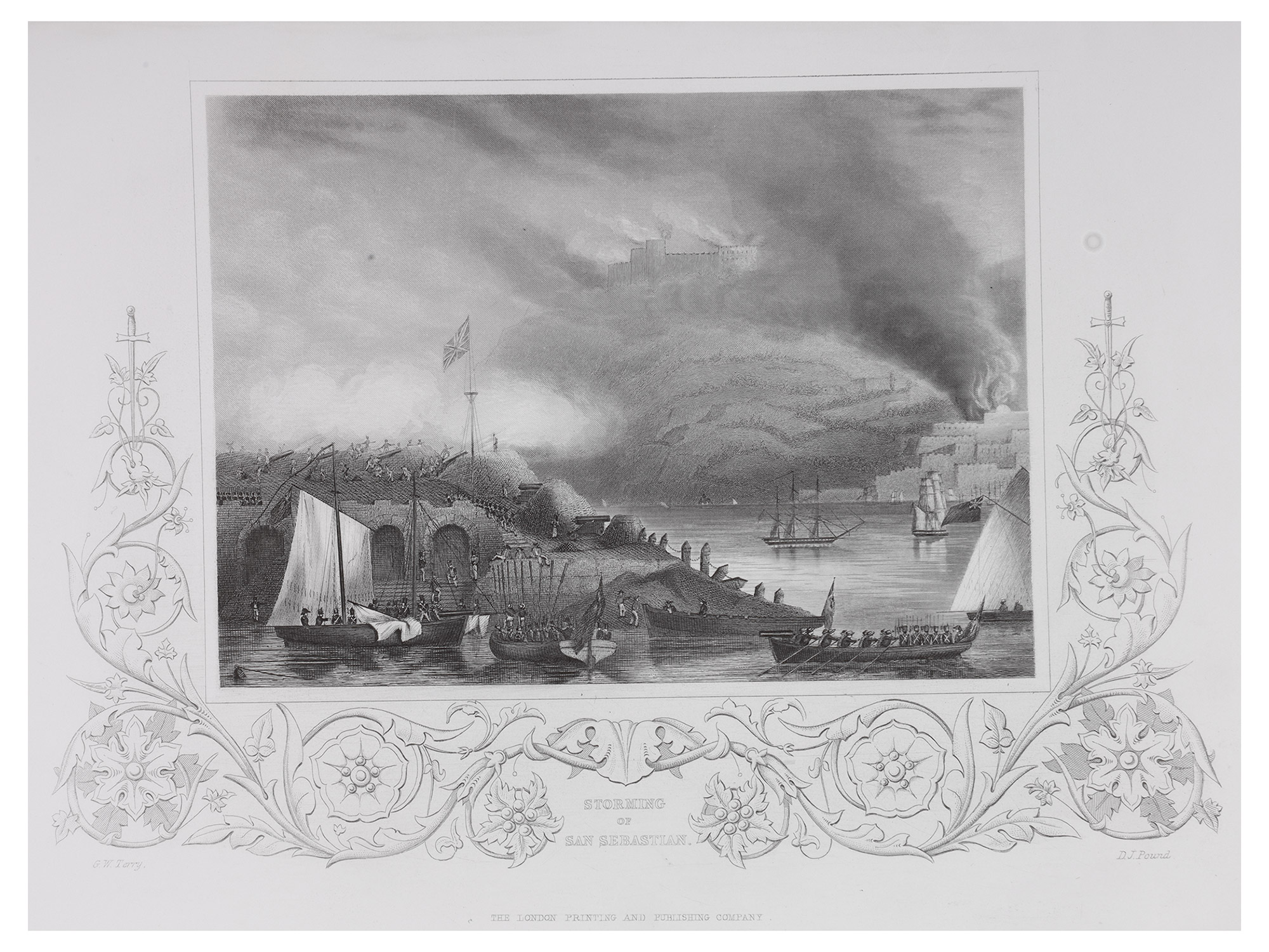 A LOT OF 5 BRITISH NAVAL BATTLE LITHOGRAPHS, LA HOGUE, OPIUM WAR, CAPTURE OF THE CHEVRETTE, 19TH CENTURY