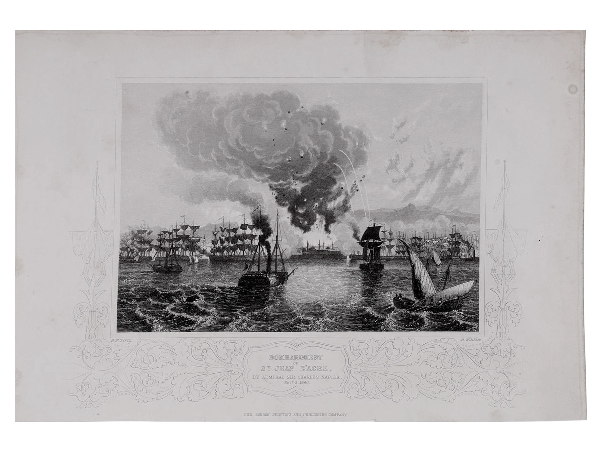 A LOT OF 5 BRITISH NAVAL BATTLE LITHOGRAPHS, ADMIRAL SIR CHARLES NAPIER, ADMIRAL VISCOUNT DUNCAN, 19TH CENTURY