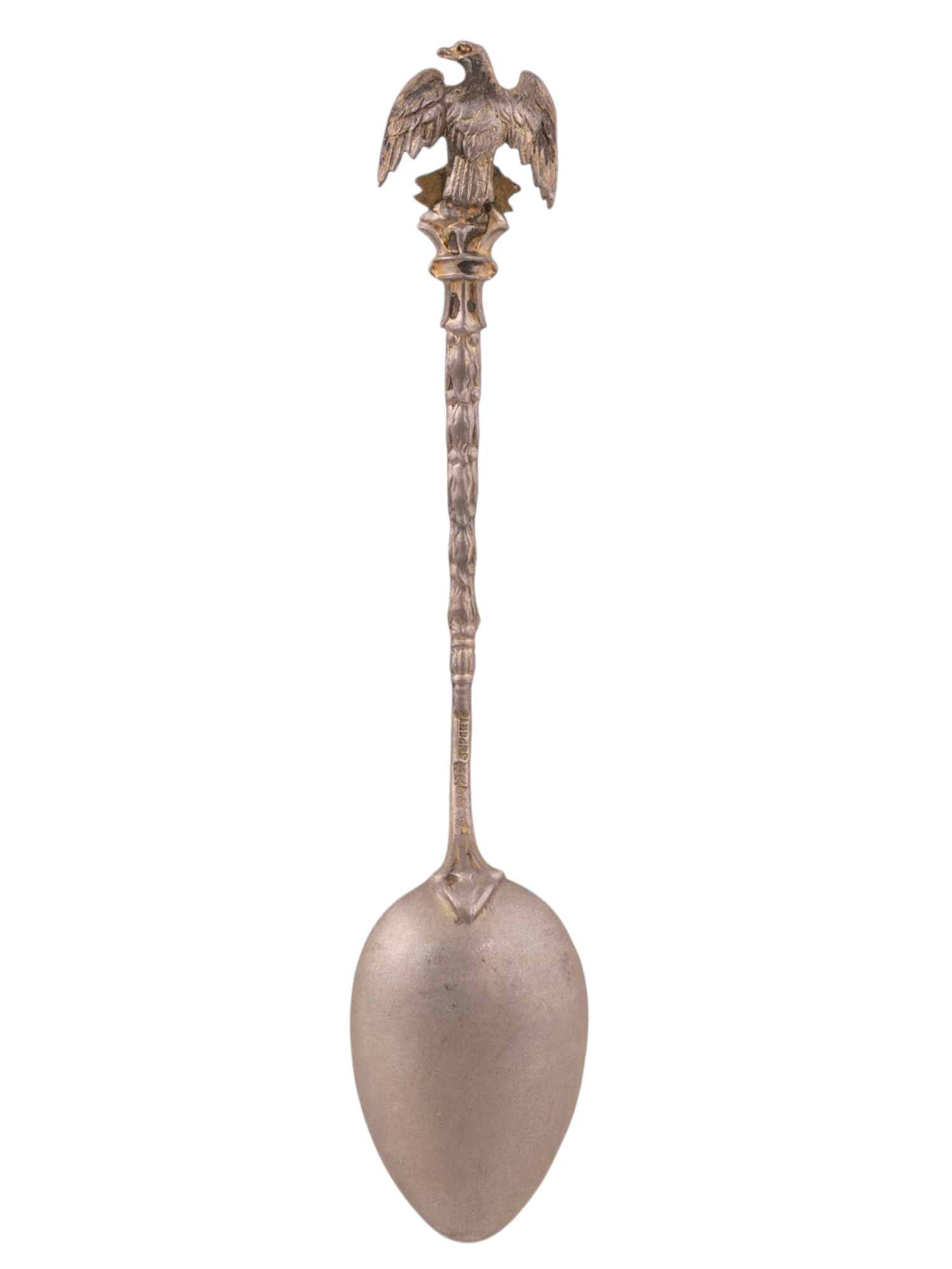 AN ENAMEL PAINTED SILVER SPOON OF NAPOLEON, 19TH CENTURY