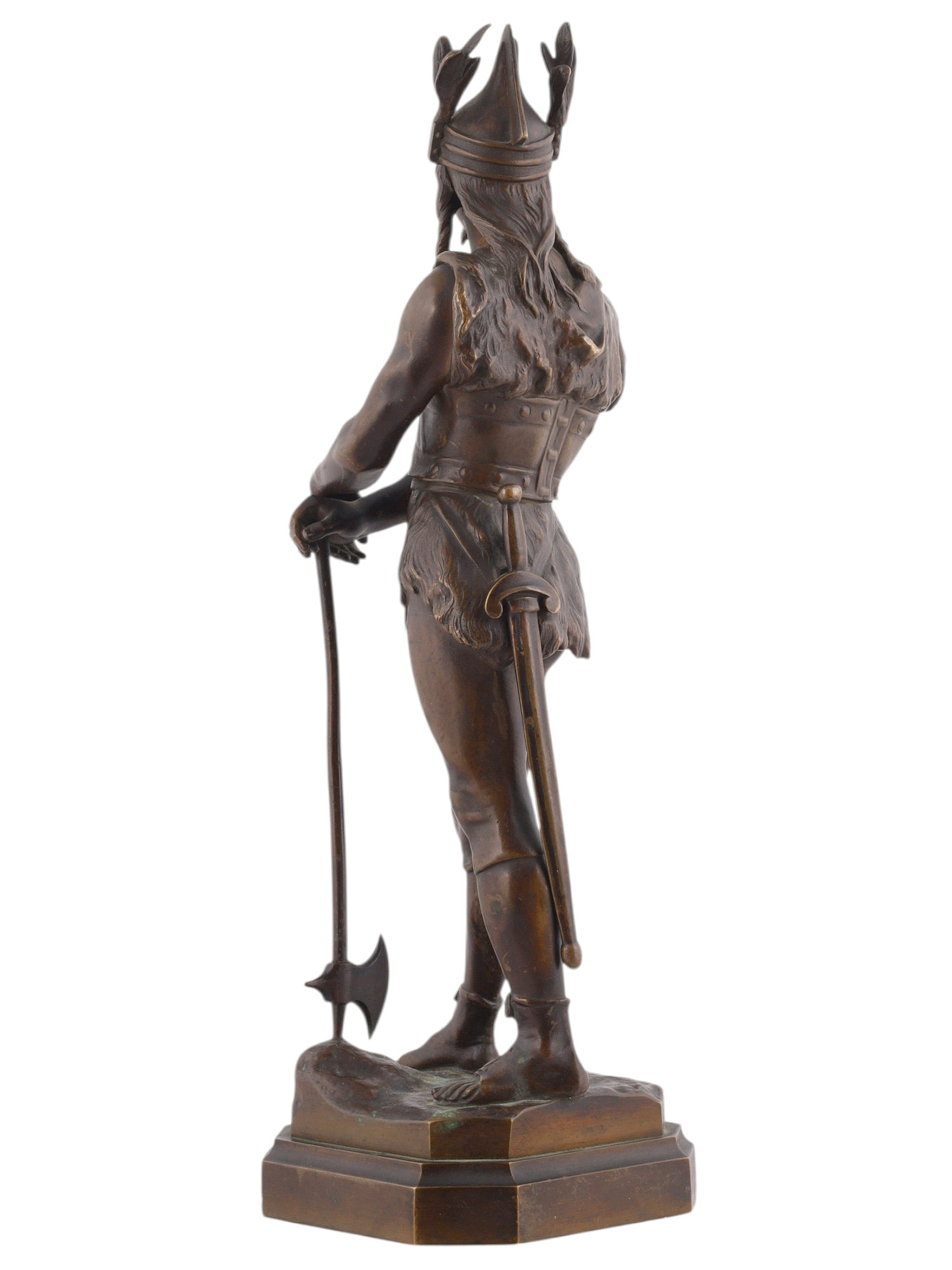 A DIDIER DEBUT (1824-1893), BRONZE FIGURE OF A FRANKISH WARRIOR, COMMEMORATING THE CONCOURS INTERNATIONAL DE TIR, LYON, 1894