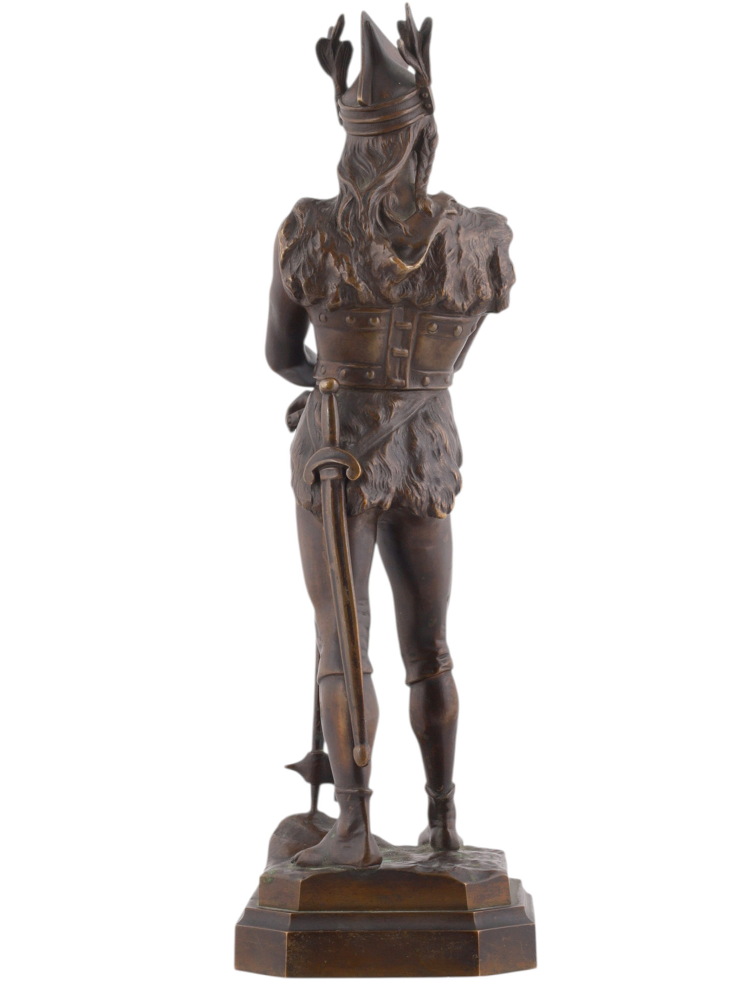 A DIDIER DEBUT (1824-1893), BRONZE FIGURE OF A FRANKISH WARRIOR, COMMEMORATING THE CONCOURS INTERNATIONAL DE TIR, LYON, 1894