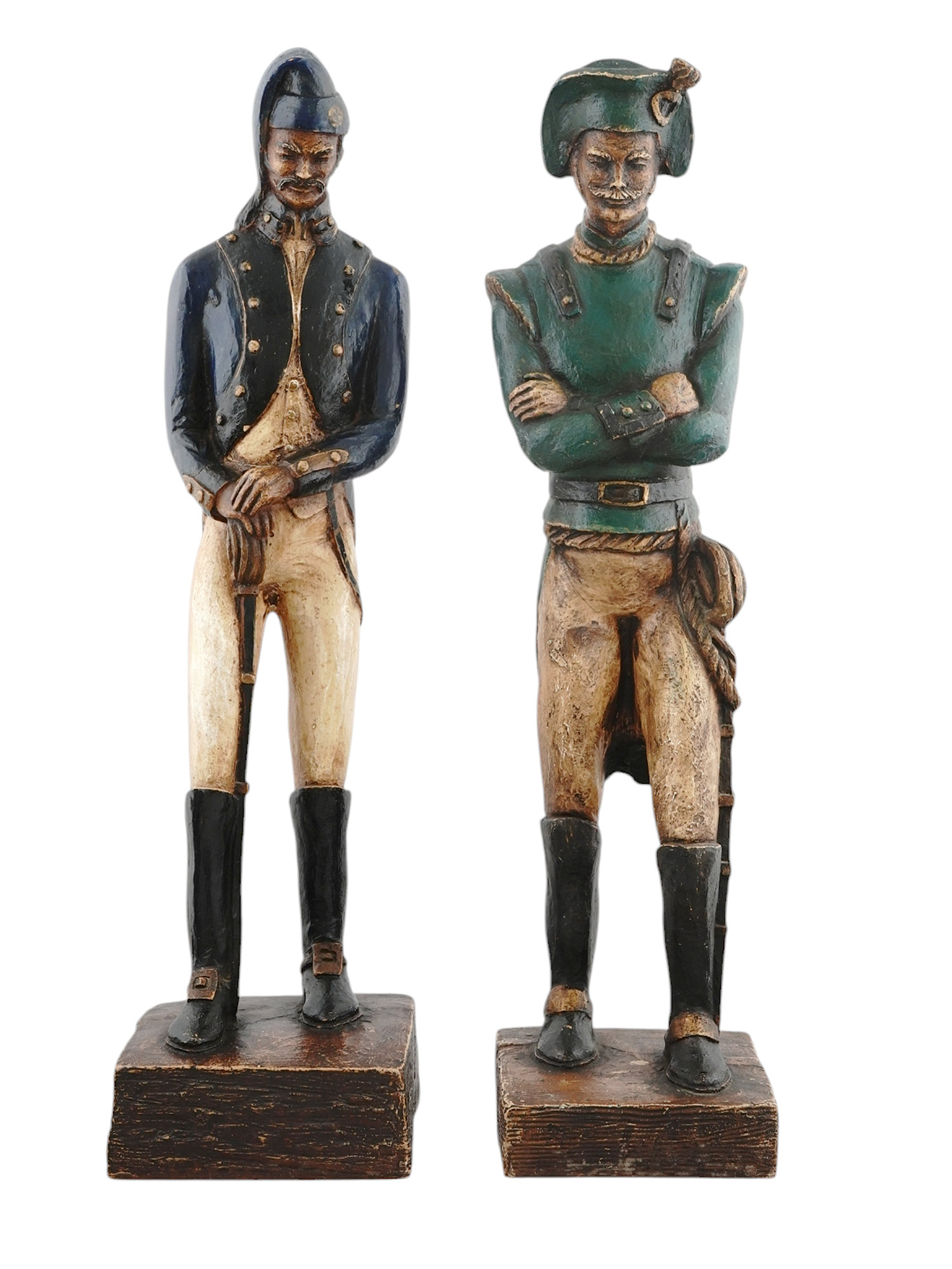 A PAIR OF PLASTER CAST HESSIAN SOLDIERS, AMERICAN REVOLUTIONARY WAR, 20TH CEN.