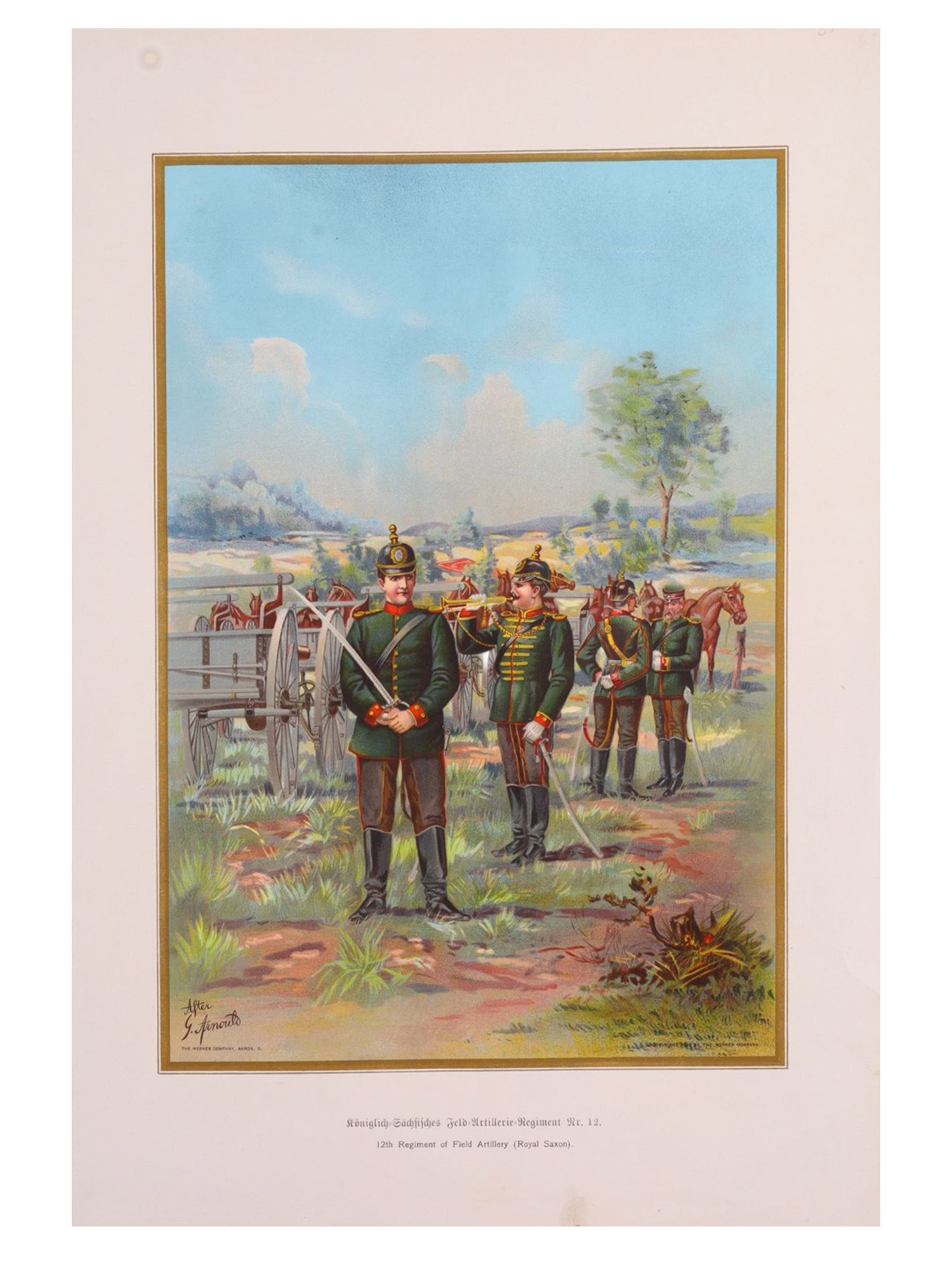 A LOT OF 3 GERMAN EMPIRE CHROMOLITHOGRAPHS, FOOT REGIMENTS, WERNER COMPANY, 1899