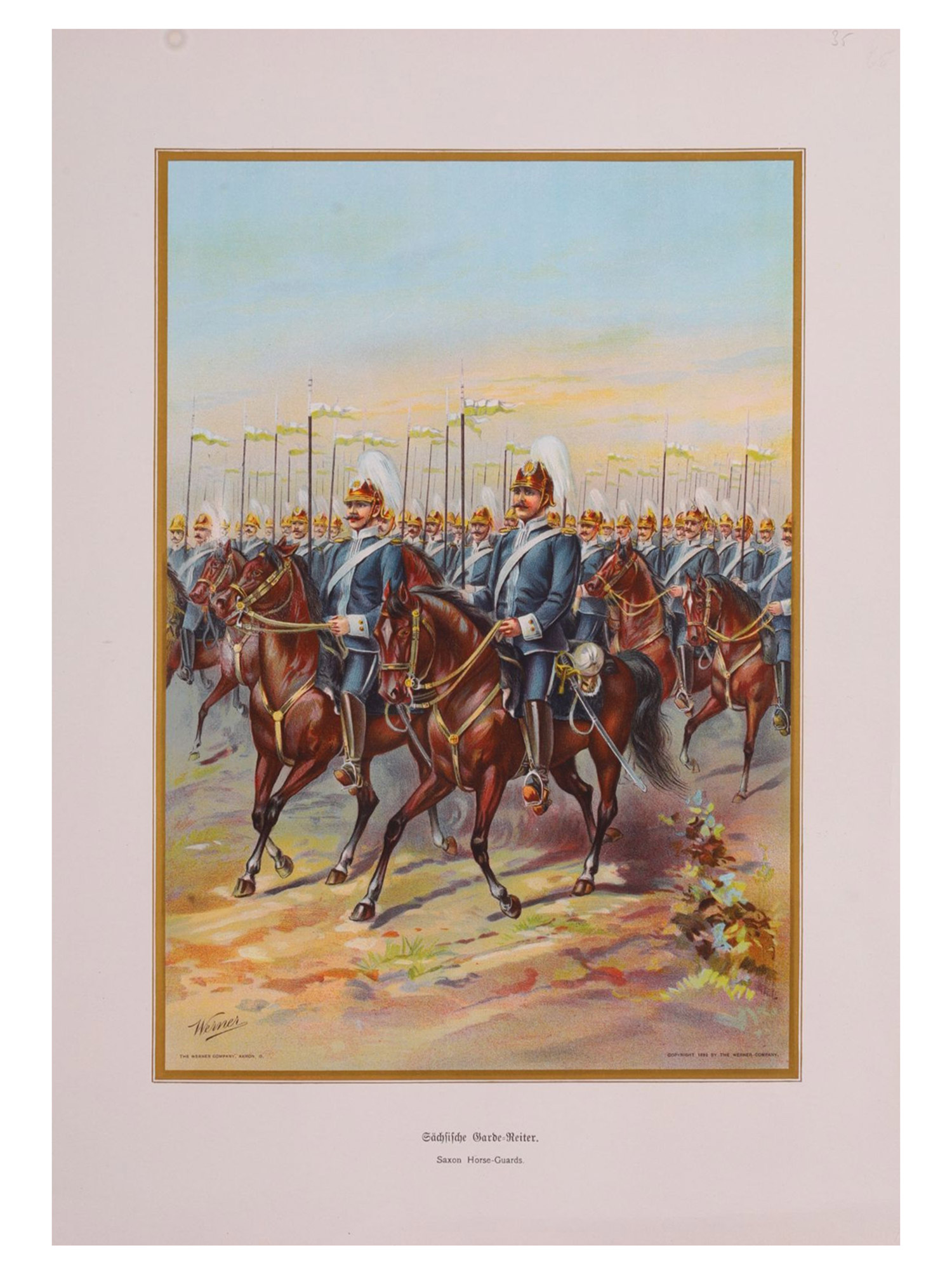 A LOT OF 4 GERMAN EMPIRE CHROMOLITHOGRAPHS, KAISER WILHELM II, WERNER COMPANY, 1899
