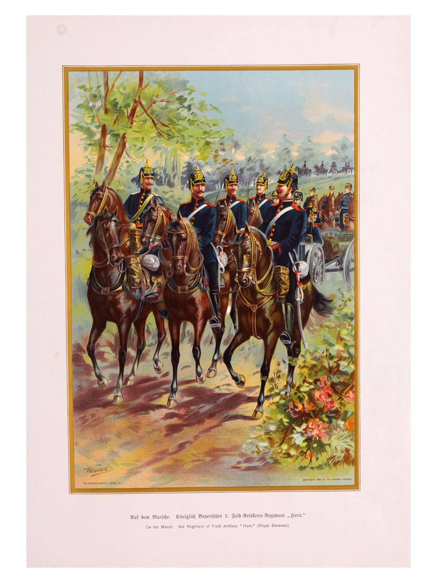 A LOT OF 4 GERMAN EMPIRE CHROMOLITHOGRAPHS, KAISER WILHELM II, WERNER COMPANY, 1899