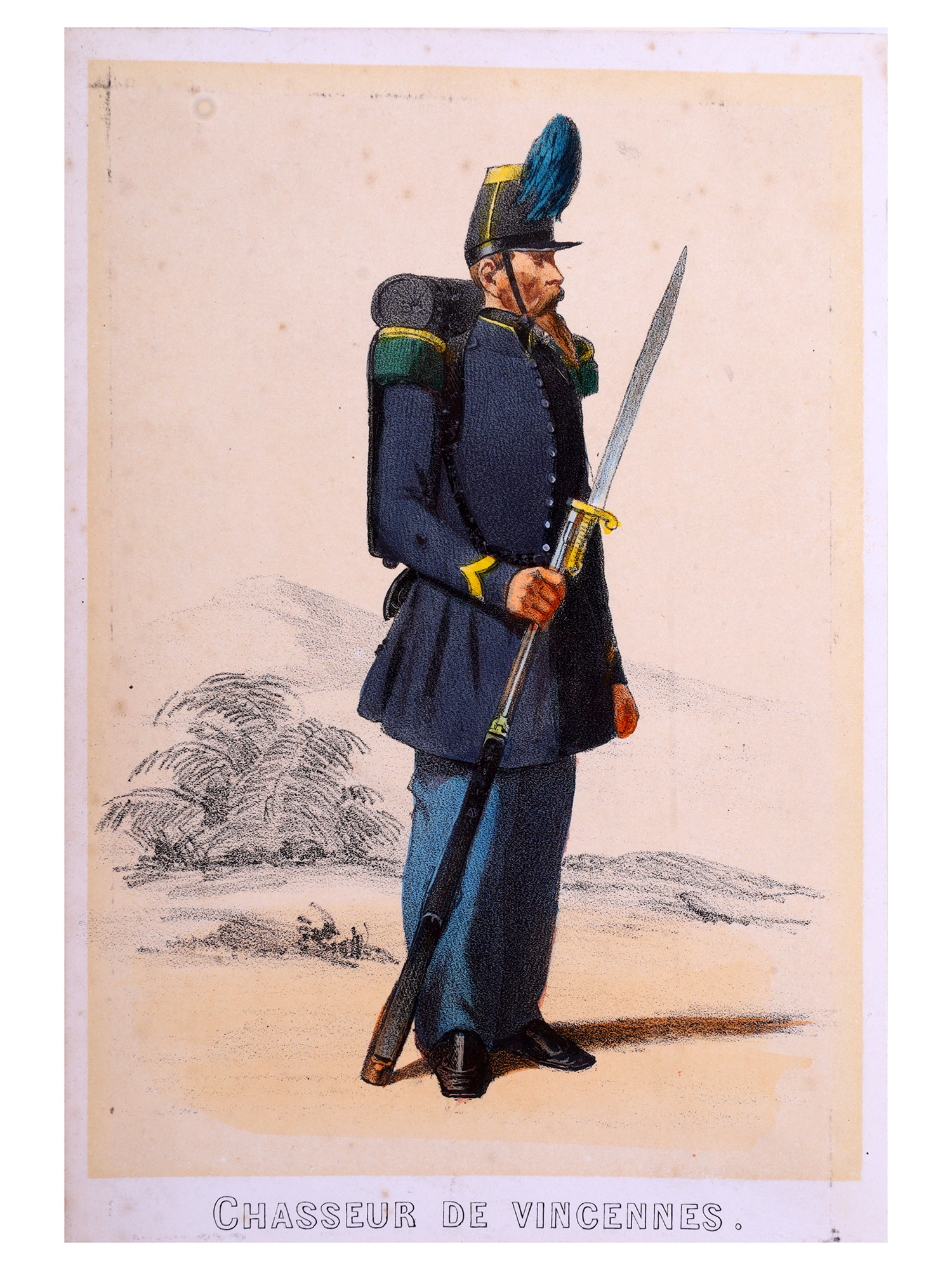 A LOT OF 3 FRENCH MILITARY LITHOGRAPHS DEPICTING SOLDIERS IN UNIFORM, FEBRUARY REVOLUTION, CRIMEAN WAR, VENERIE IMPERIALE, 19TH CEN.