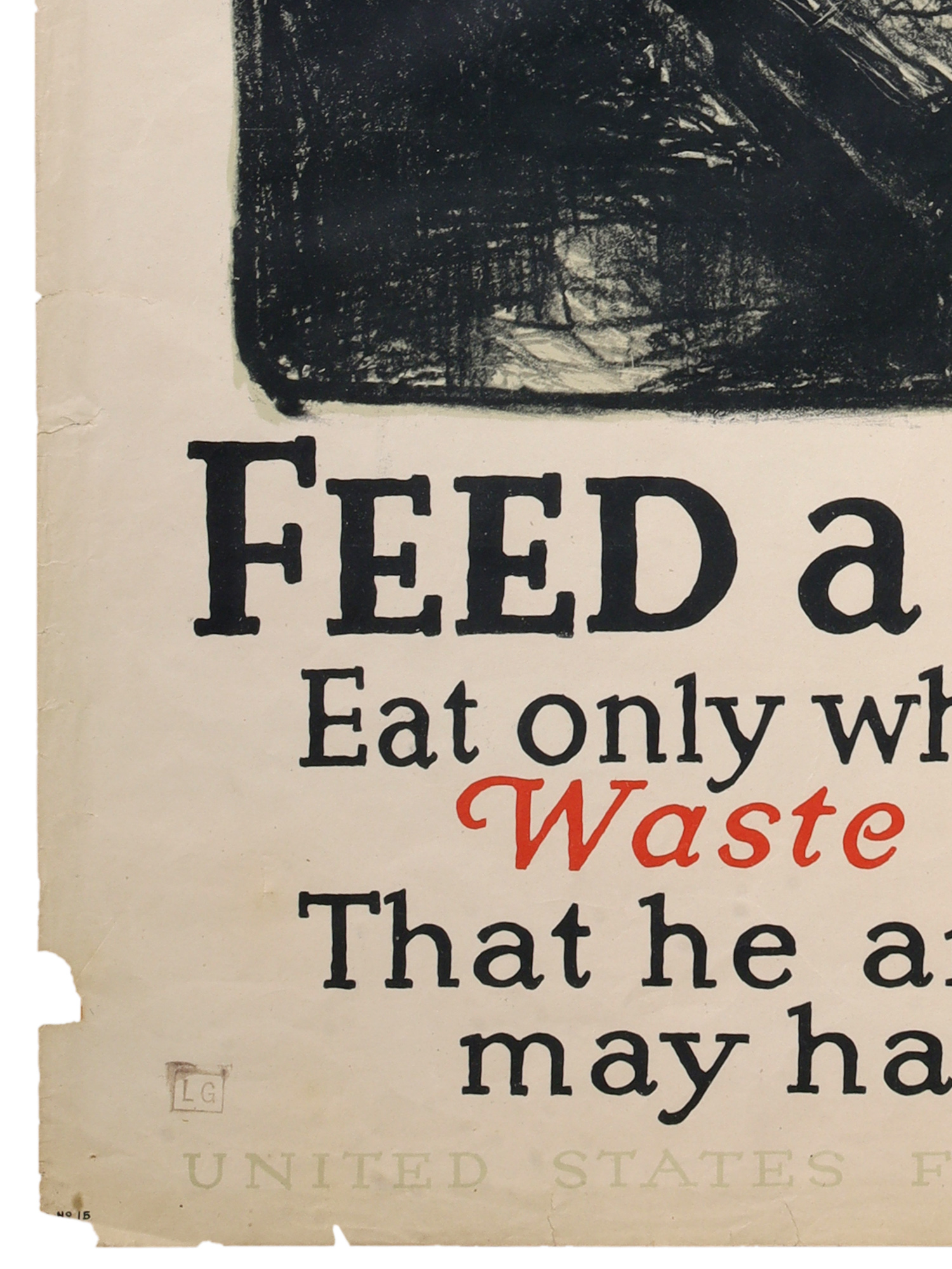 A WW1 AMERICAN PROPAGANDA POSTER, 'FEED A FIGHTER', 1918