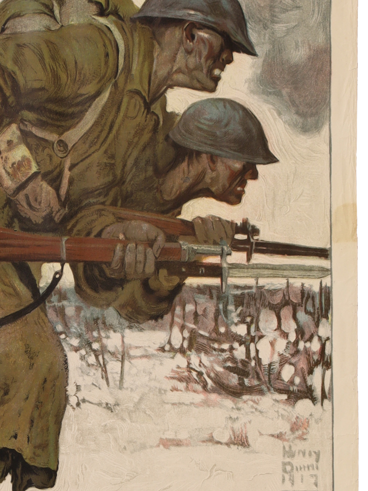 A WW1 AMERICAN PROPAGANDA POSTER, 'VICTORY IS A QUESTION OF STAMINA', 1917