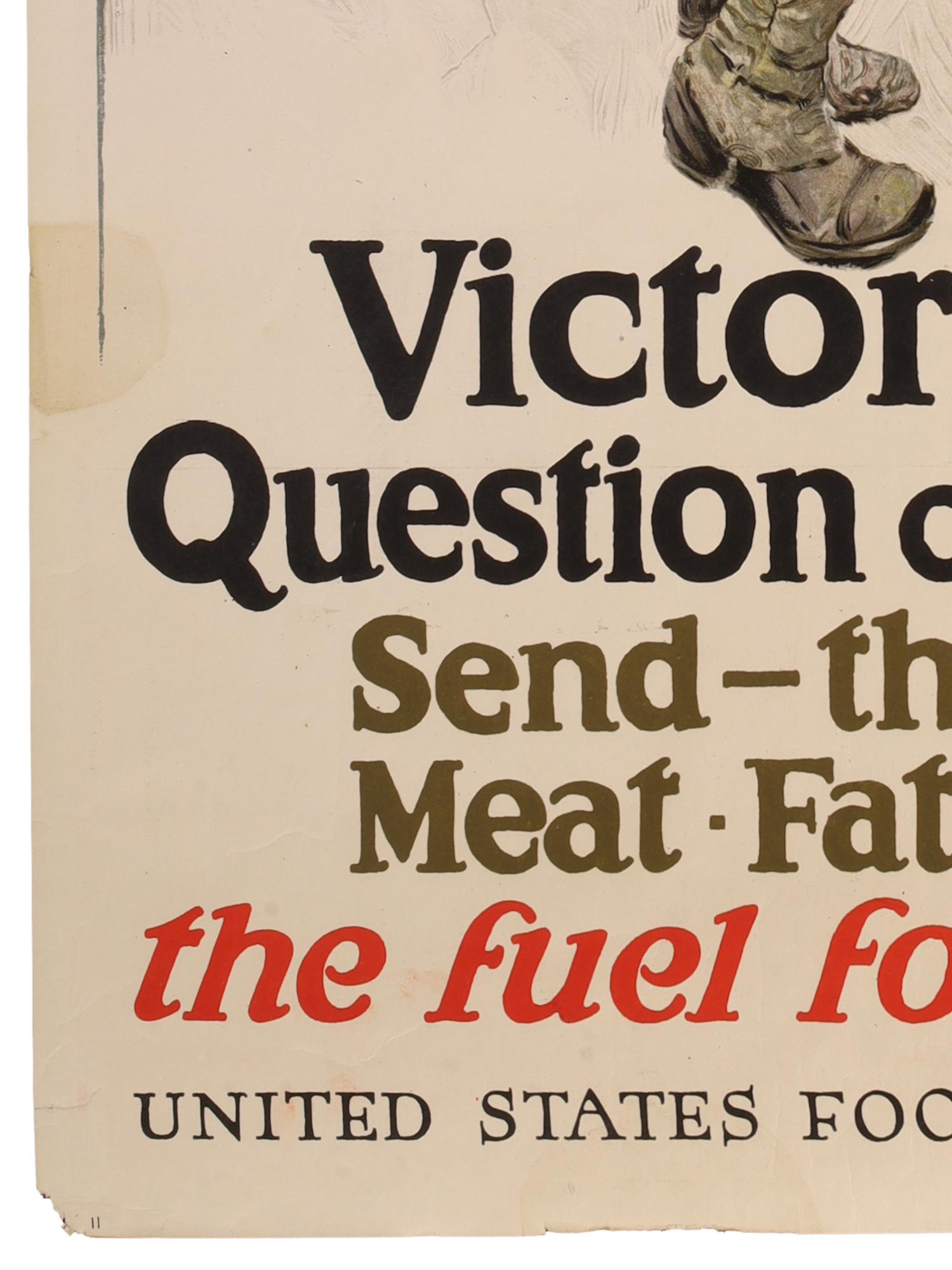 A WW1 AMERICAN PROPAGANDA POSTER, 'VICTORY IS A QUESTION OF STAMINA', 1917