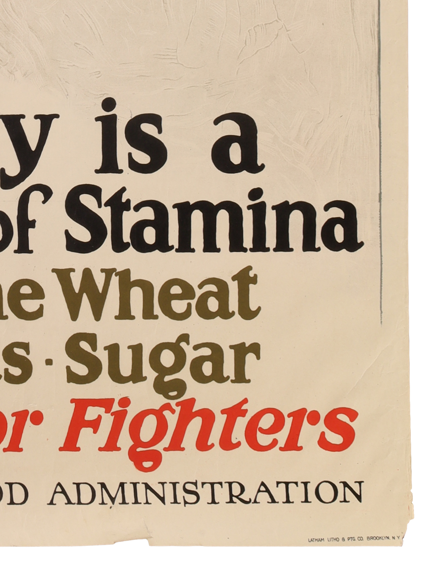 A WW1 AMERICAN PROPAGANDA POSTER, 'VICTORY IS A QUESTION OF STAMINA', 1917