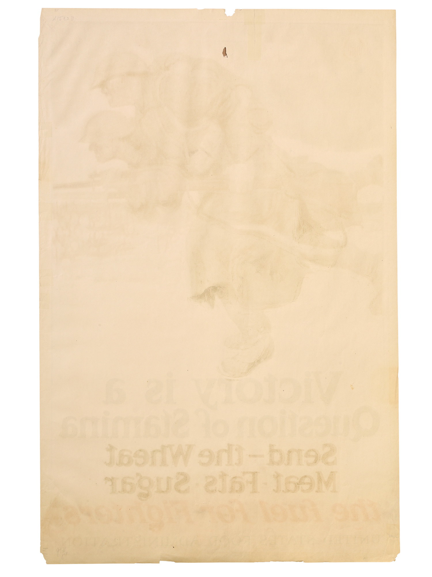 A WW1 AMERICAN PROPAGANDA POSTER, 'VICTORY IS A QUESTION OF STAMINA', 1917