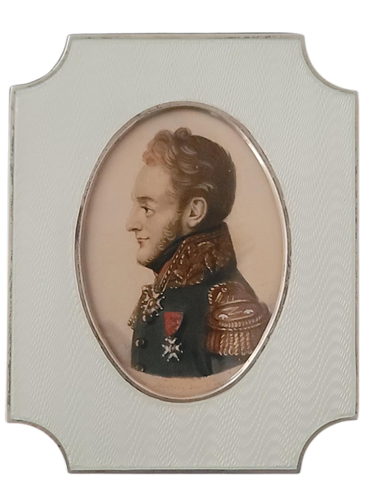 A FRENCH PORTRAIT ETCHING OF A GENERAL, AFTER ÉTIENNE BOUCHARDY, 19TH CENTURY IN A RUSSIAN FRAME