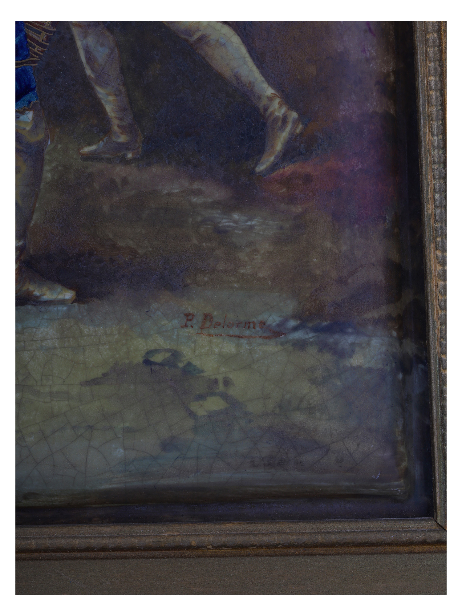 A LARGE PIERRE DELORMES (1783-1859) FRENCH ENAMEL PLAQUE WITH A DUELING SCENE, 19TH CENTURY