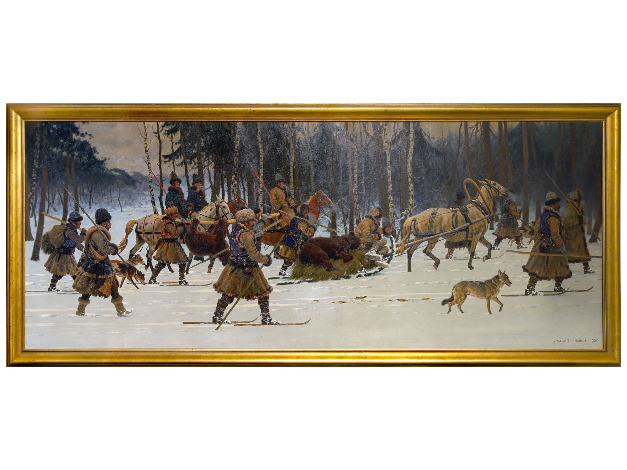 A HUGO UNGEWITTER (GERMAN, 1869–C.1944) "RUSSIAN WINTER HUNTING EXPEDITION", BERLIN, 1930