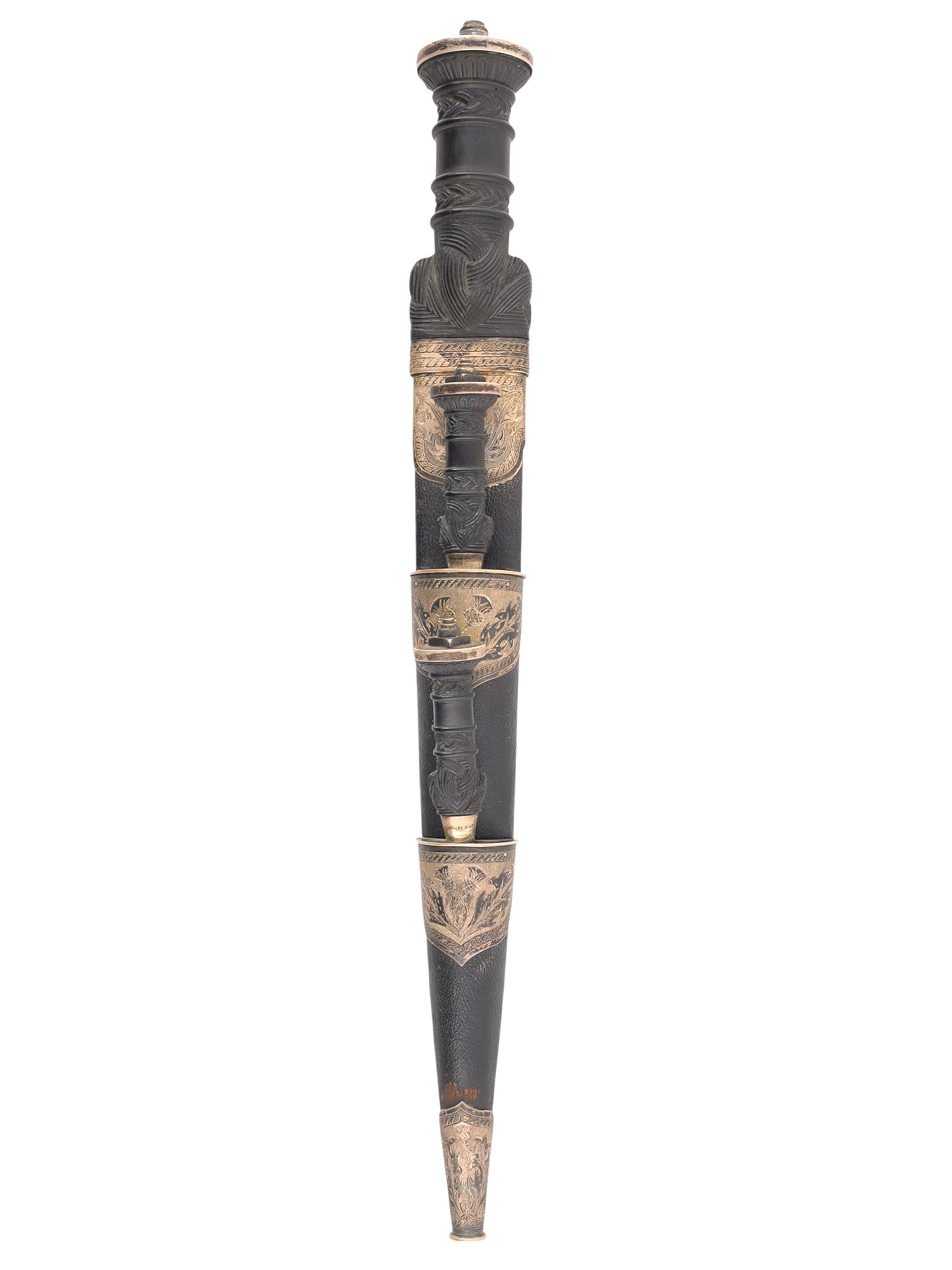 AN IMPORTANT SCOTTISH HIGHLAND DRESS DIRK WITH COMPANION KNIFE AND FORK BY WILSON & SHARP, EDINBURGH