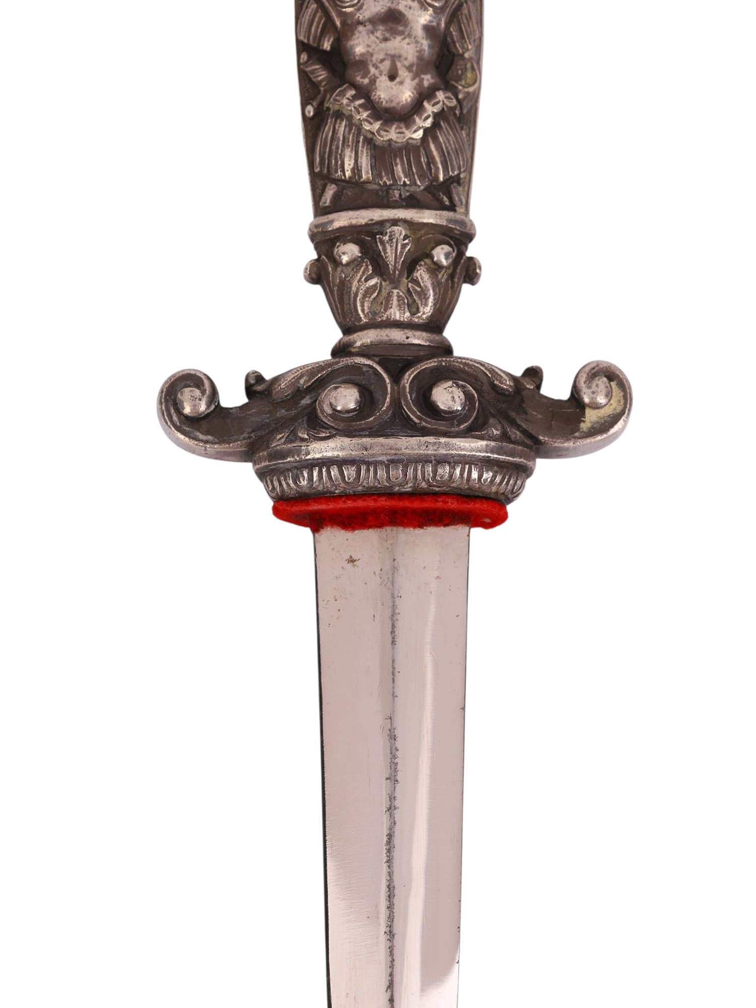 A EUROPEAN ROMANTIC DAGGER WITH SCULPTURAL HILT AND SHEATH, 19TH CEN.