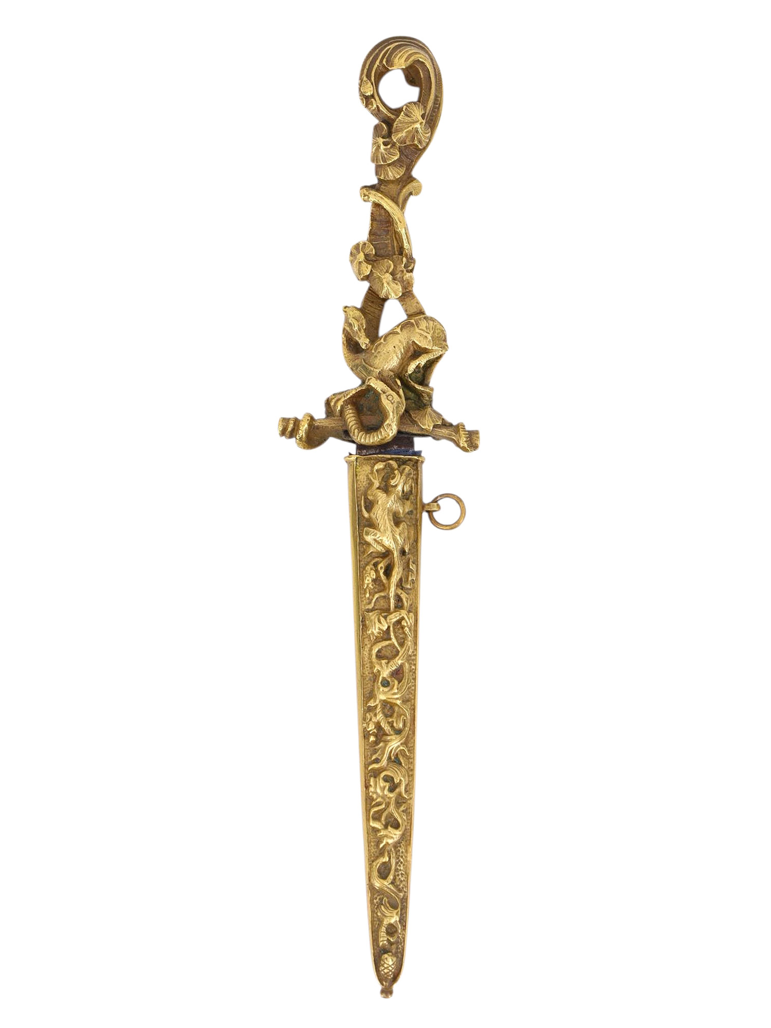 A EUROPEAN ROMANTIC DAGGER WITH SCULPTURAL HILT, 19TH CENTURY