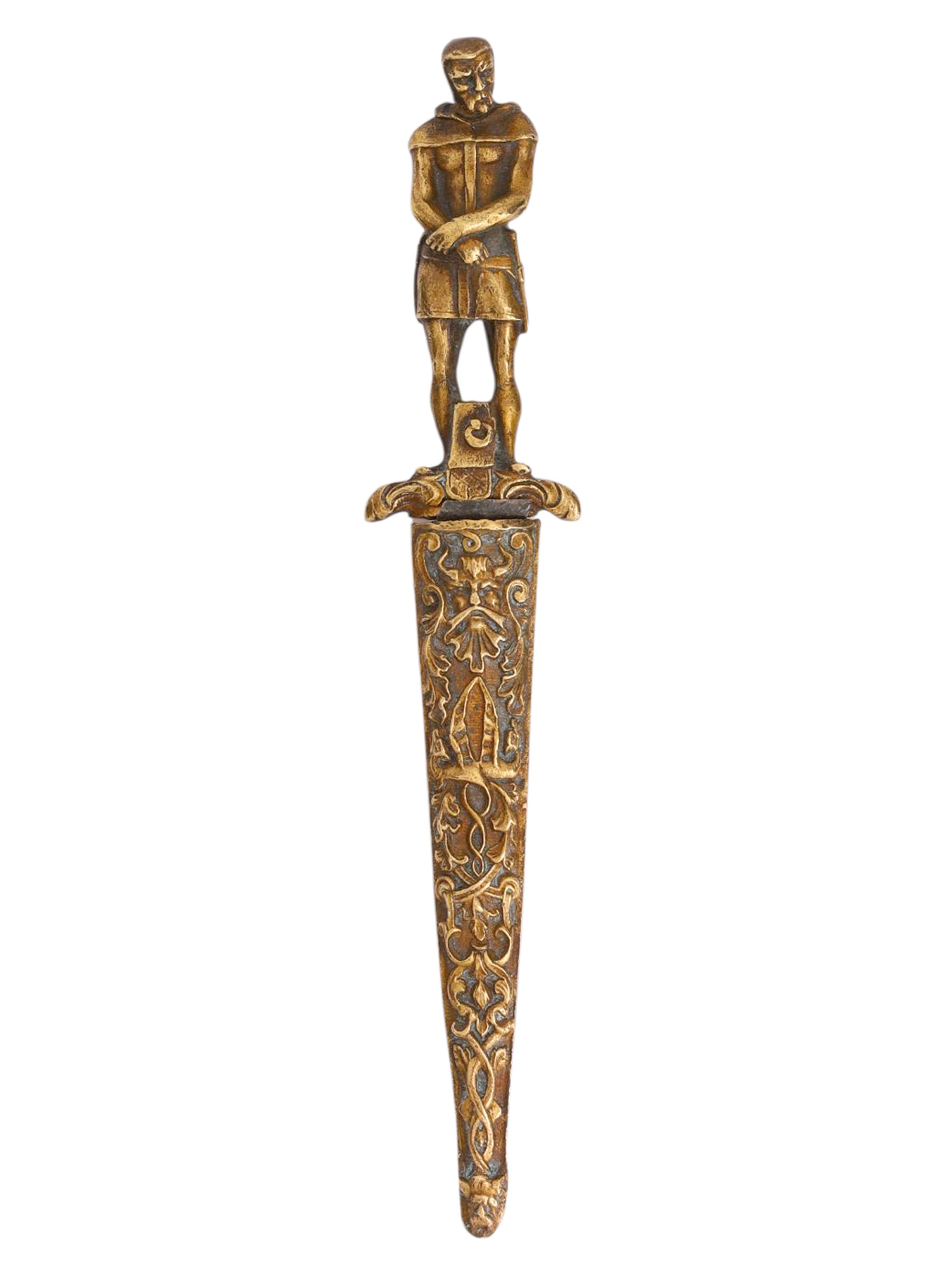 A EUROPEAN ROMANTIC DAGGER WITH SCULPTURAL HILT, 19TH CENTURY
